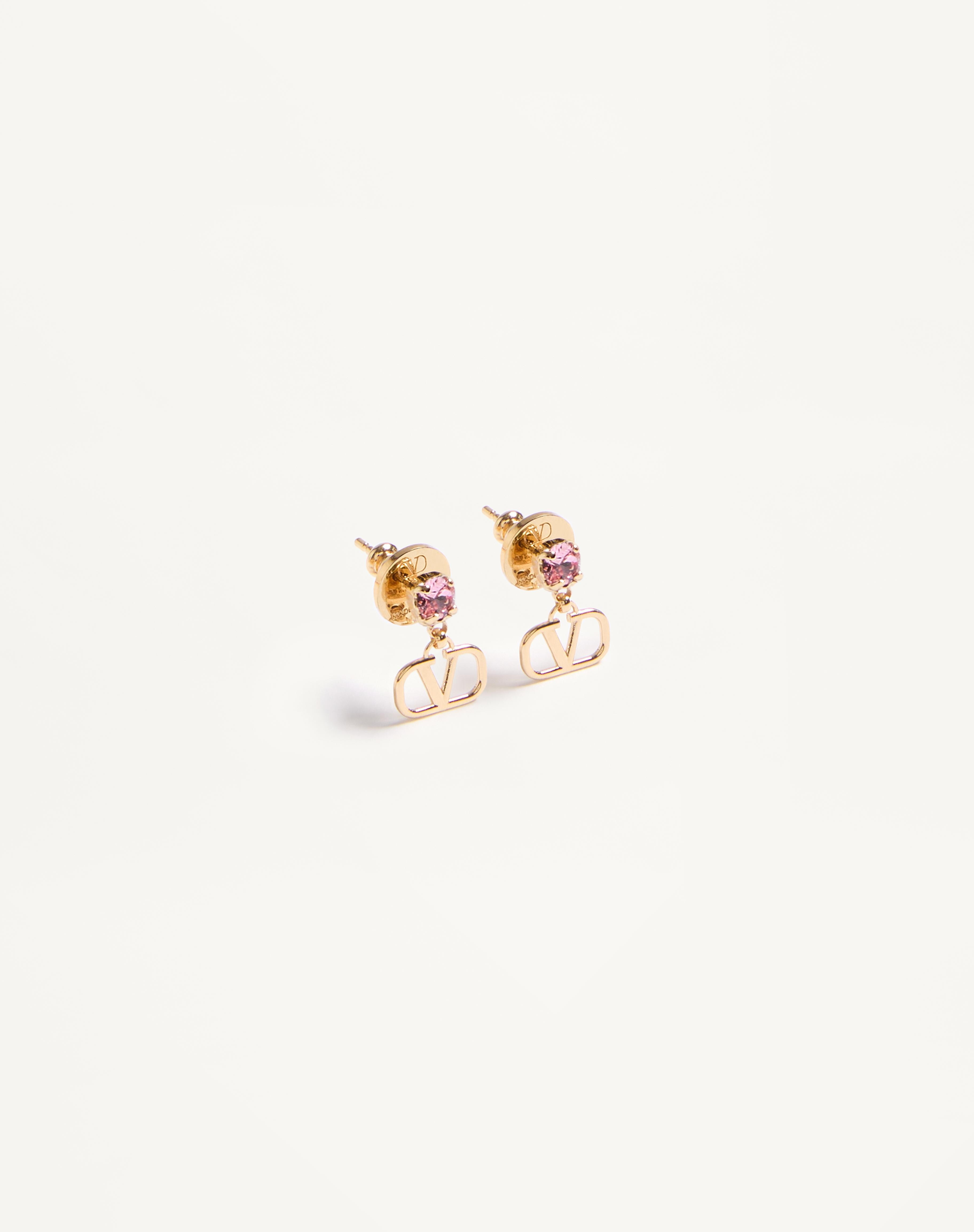 VLOGO SIGNATURE EARRINGS IN METAL AND SWAROVSKI® CRYSTALS - 3