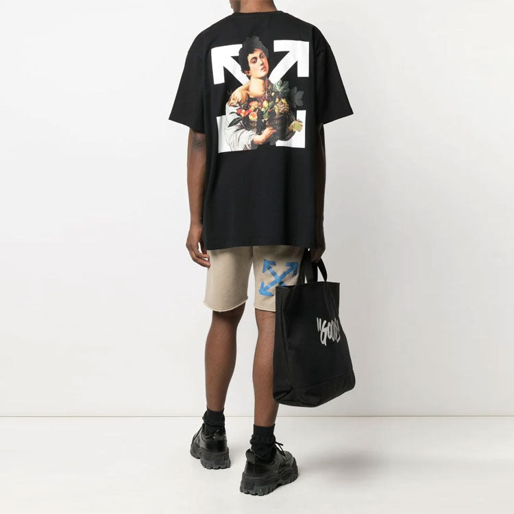 Off-White SS21 Cartoon Printing Short Sleeve Loose Fit Black OMAA038S21JER0061001 - 3
