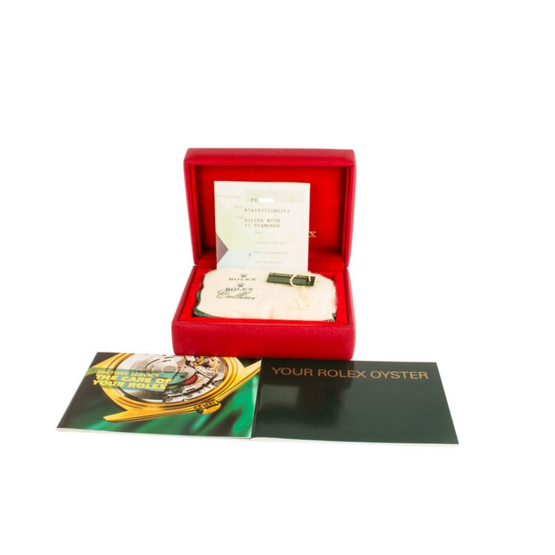 Ladies Rolex Oyster Perpetual 76193 Silver Diamond Dial - 4