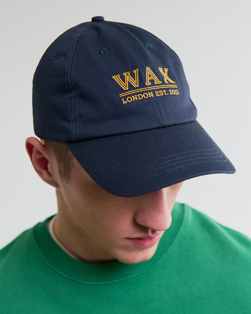 Wax London Spencer - Navy & Yellow Cotton Sports Cap outlook