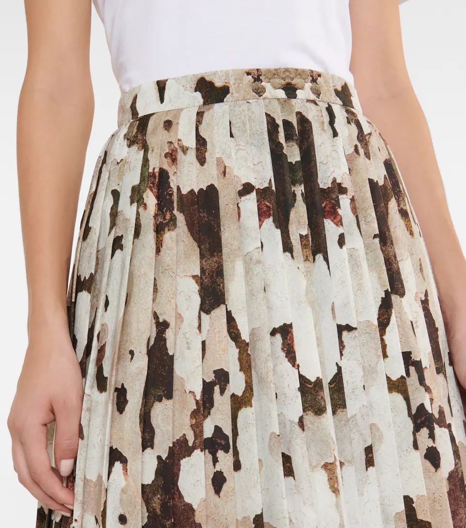 Printed pleated midi skirt - 4