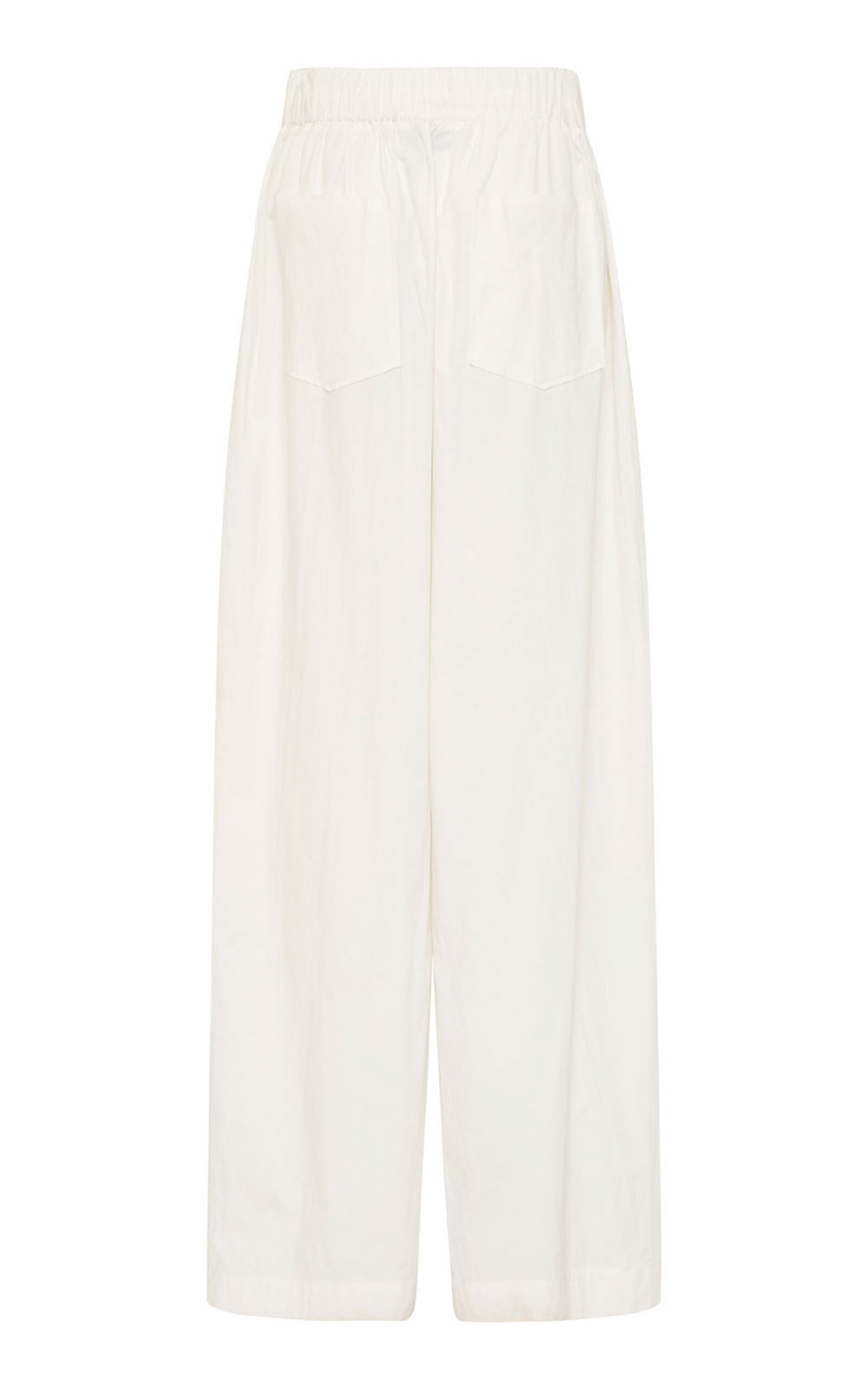 Relaxed Drawstring Cotton Pants white - 4