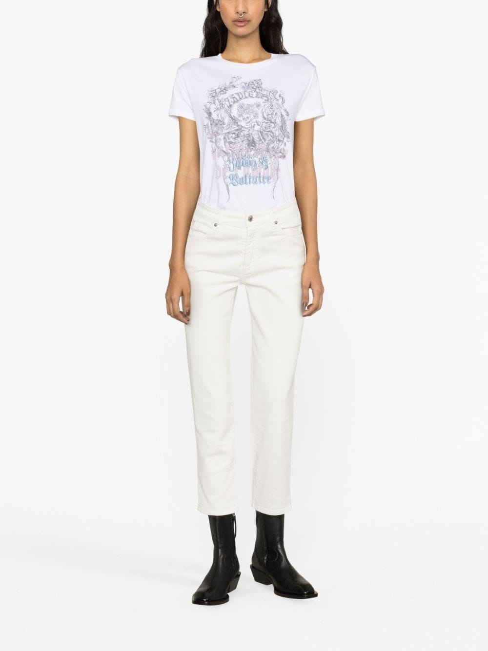 high-waist cropped jeans - 2