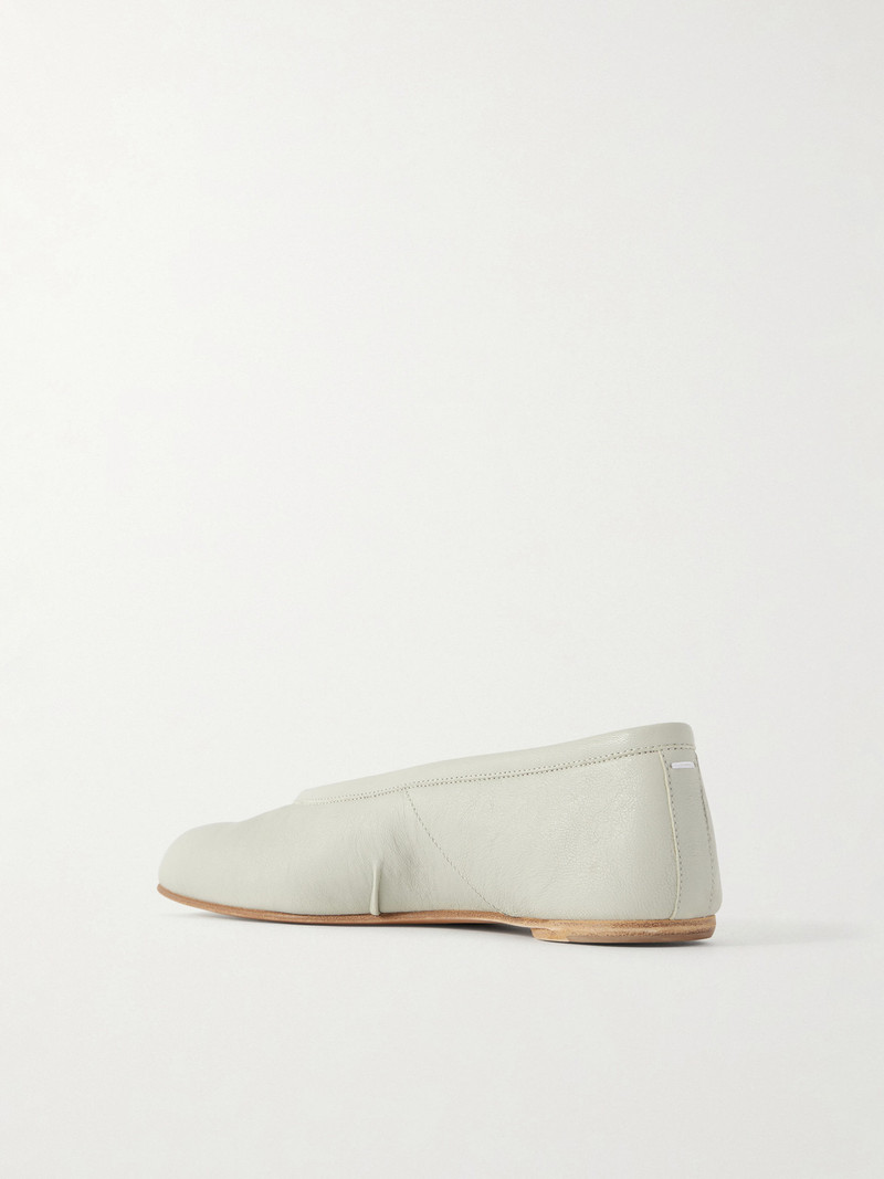 Tabi Split-toe Textured Leather Ballet Flats 3