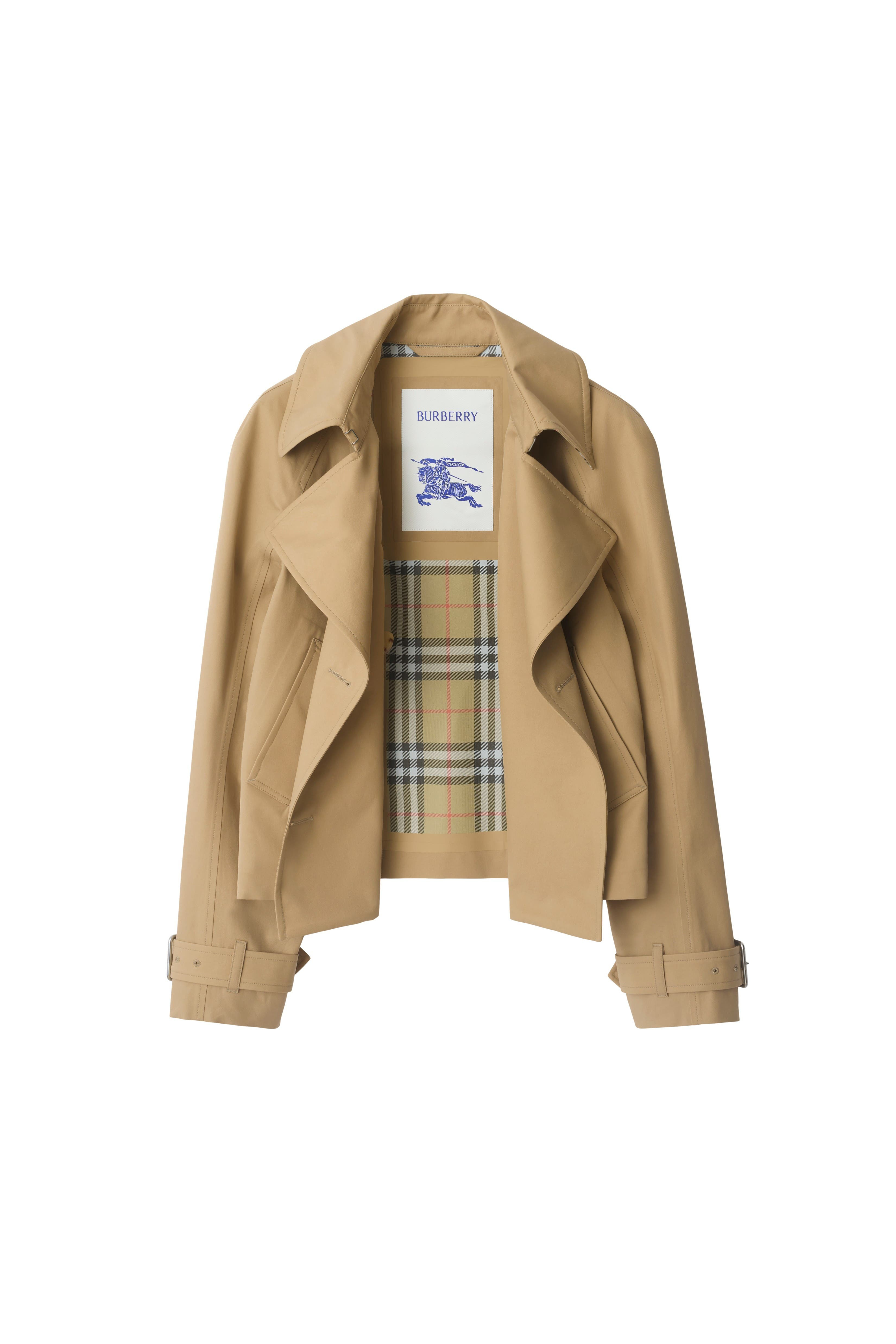burberry Cropped Cotton Trench Jacket in Flax at Nordstrom - 5