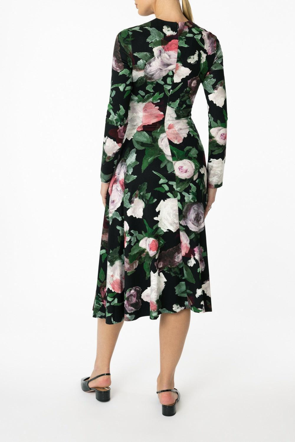 Long Sleeve Draped Dress - 4