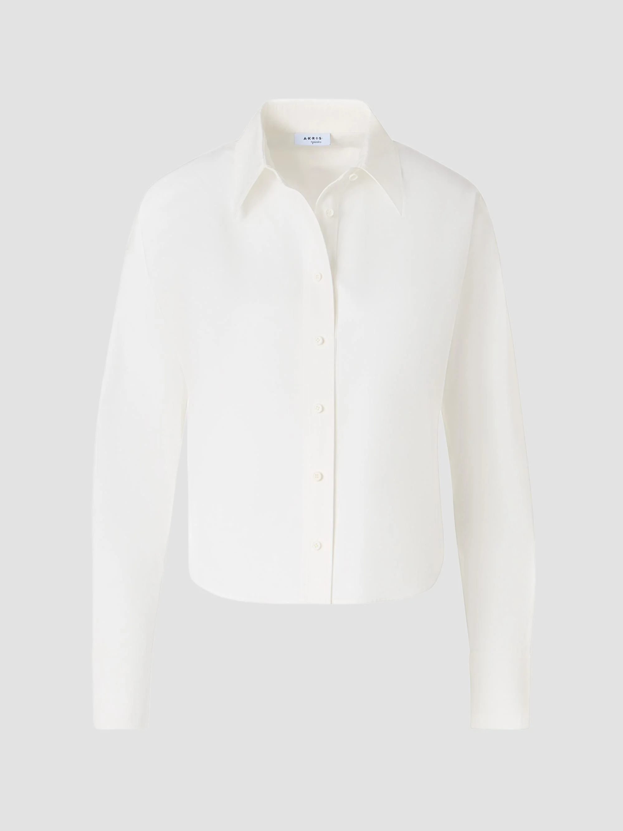 Women's Cotton Poplin Crop Shirt - Cream - 1
