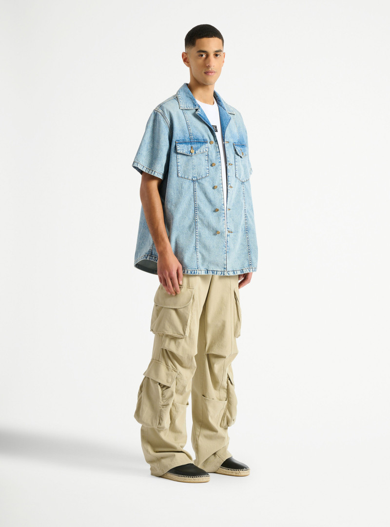 Balmain Light blue denim shirt outlook