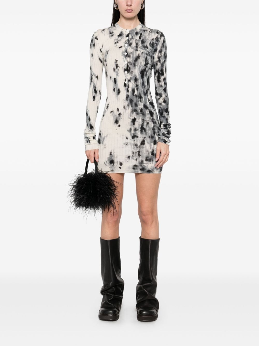 abstract-print mini dress - 2