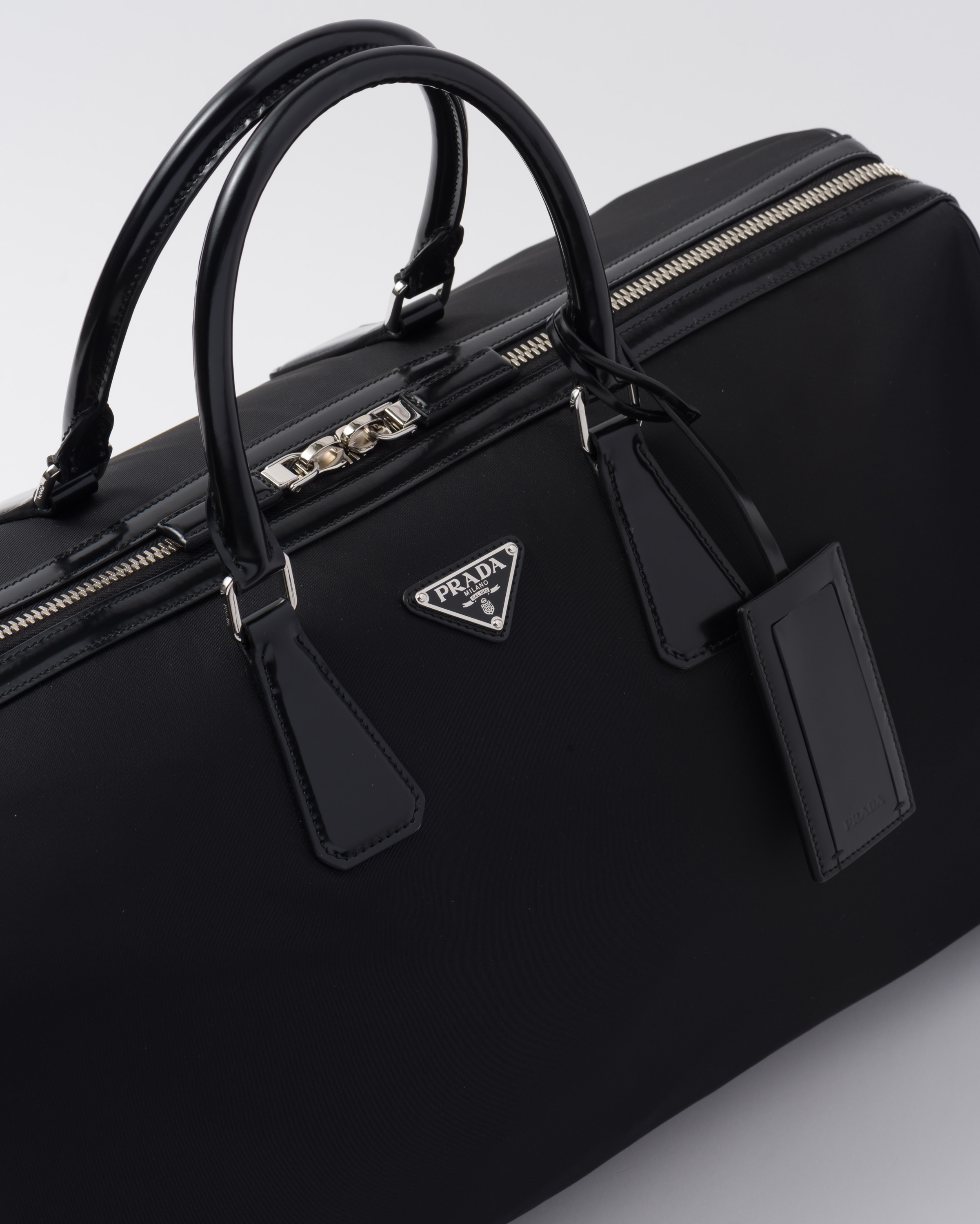 Re-Nylon and brushed leather duffel bag - 6