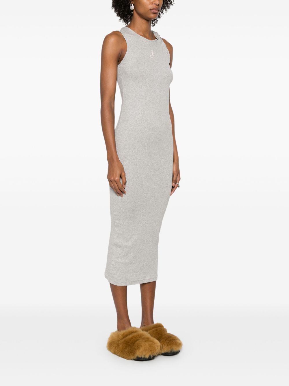 logo-embroidered maxi dress - 3