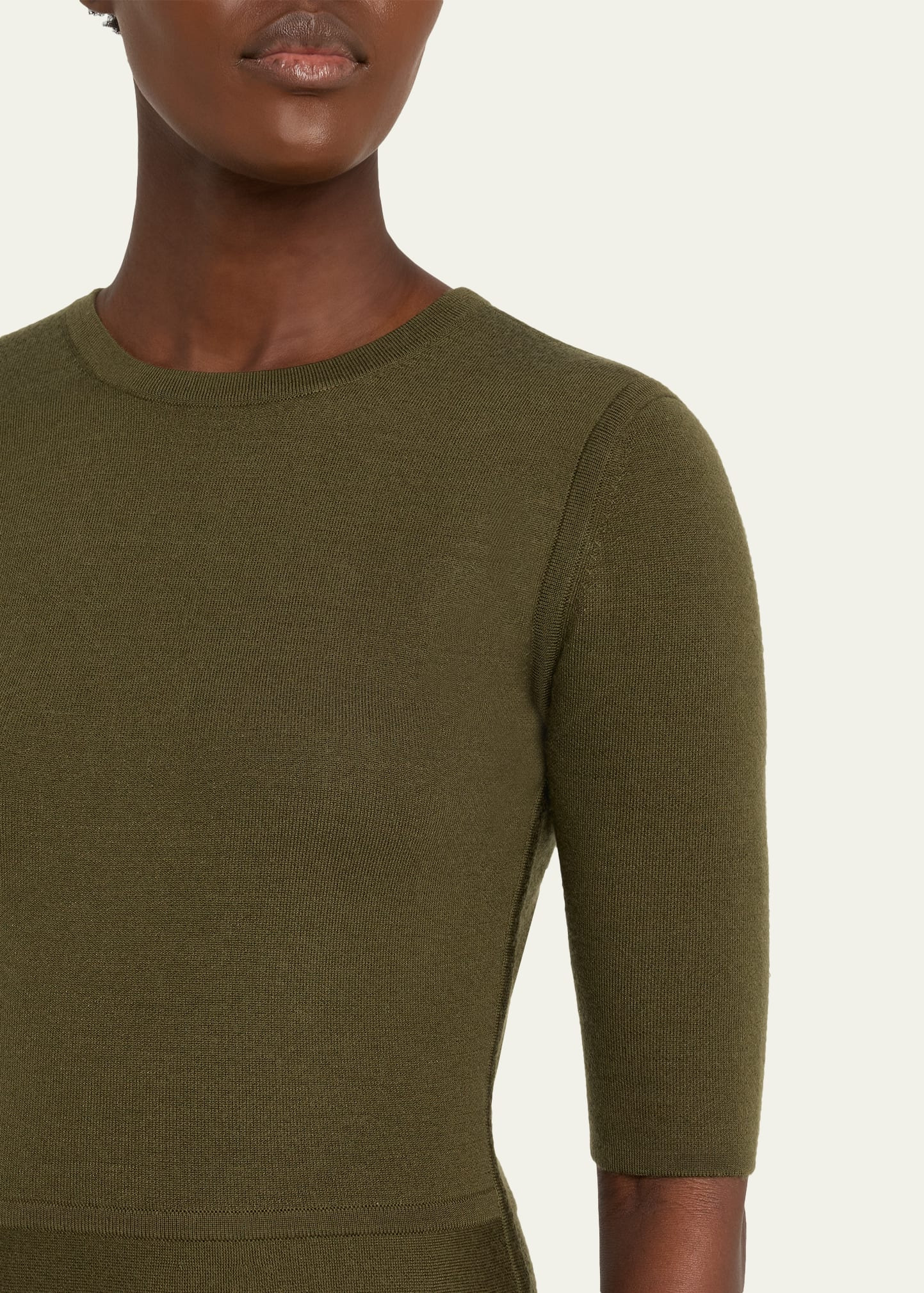 Seymore Wool-Cashmere Short-Sleeve Midi Dress - 5