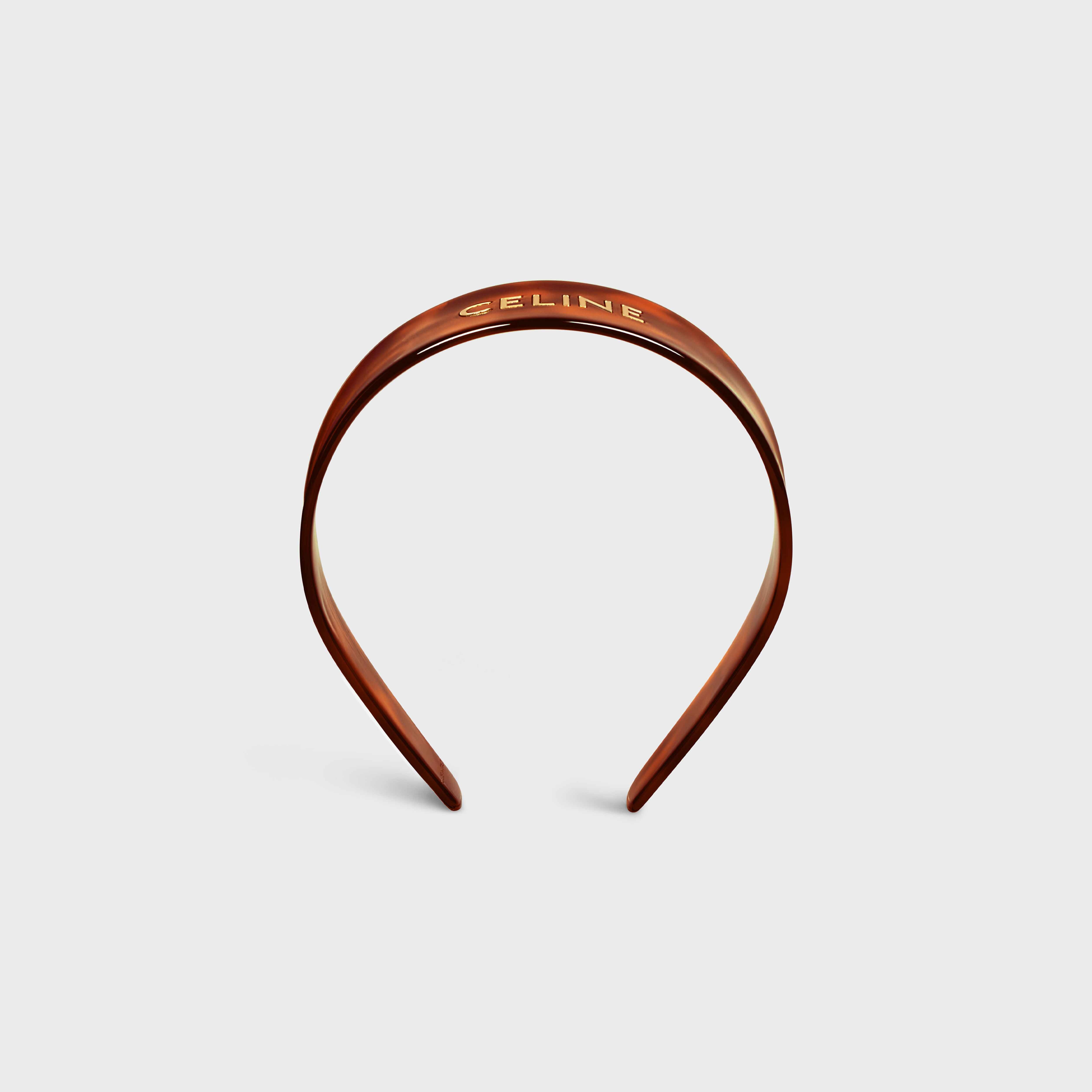 Celine Headband in Blond Havana Acetate and Brass with Gold finish - 1