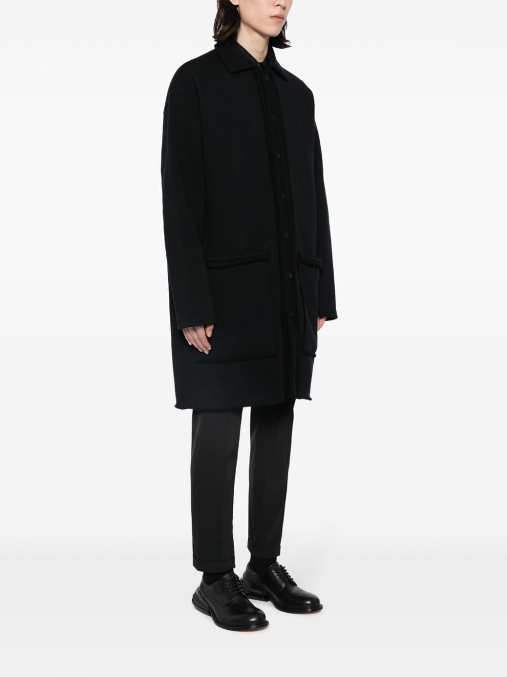 raw-edge knitted cardigan - 3