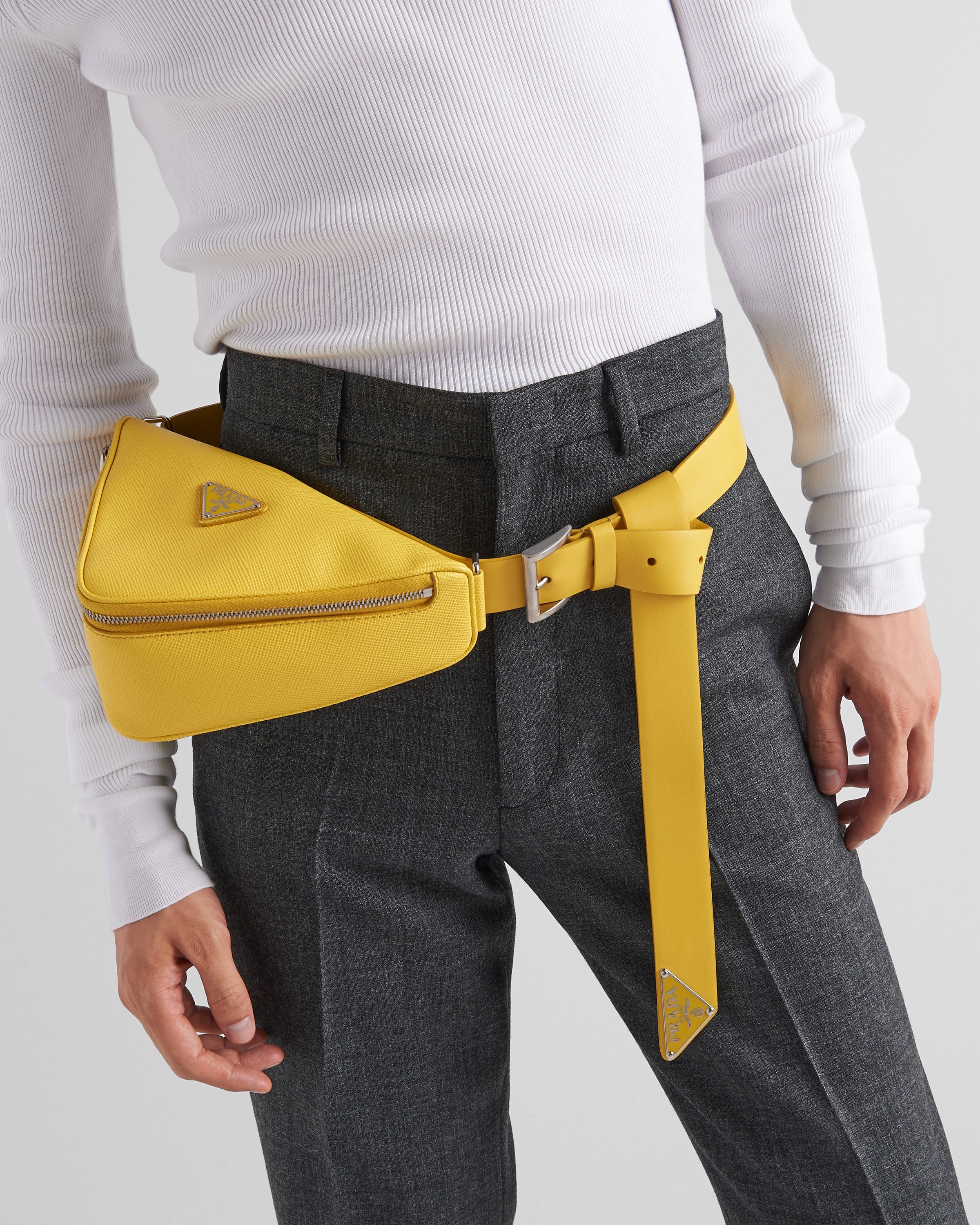 Saffiano leather belt bag - 8