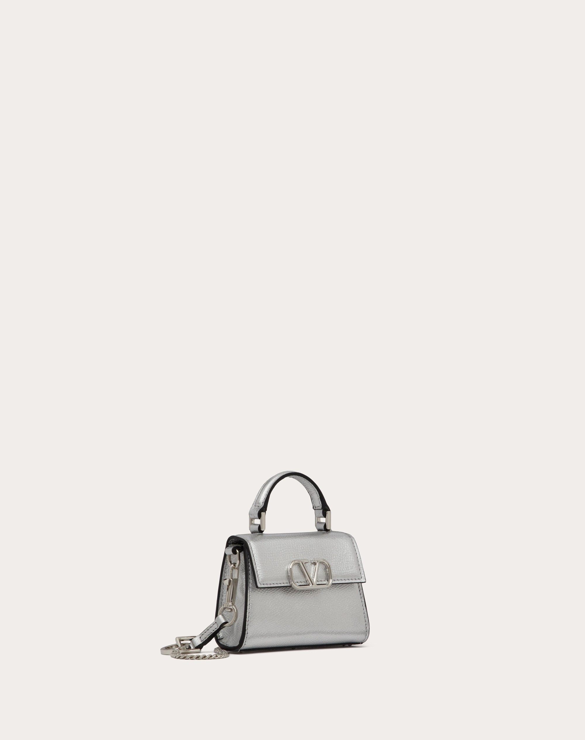 MICRO VSLING HANDBAG IN METALLIC GRAINY CALFSKIN - 3