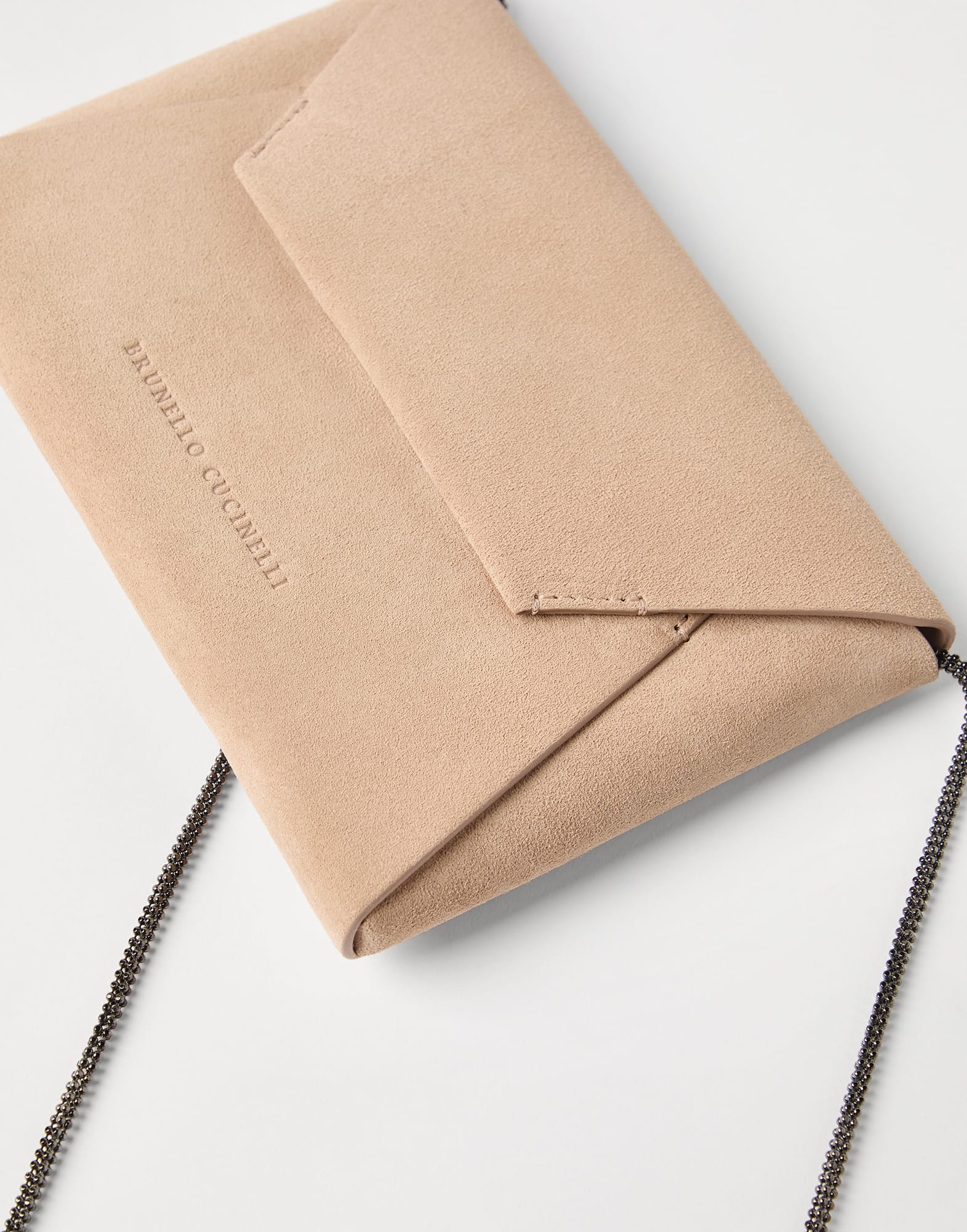 BC Duo pochette in suede with precious chain - 3