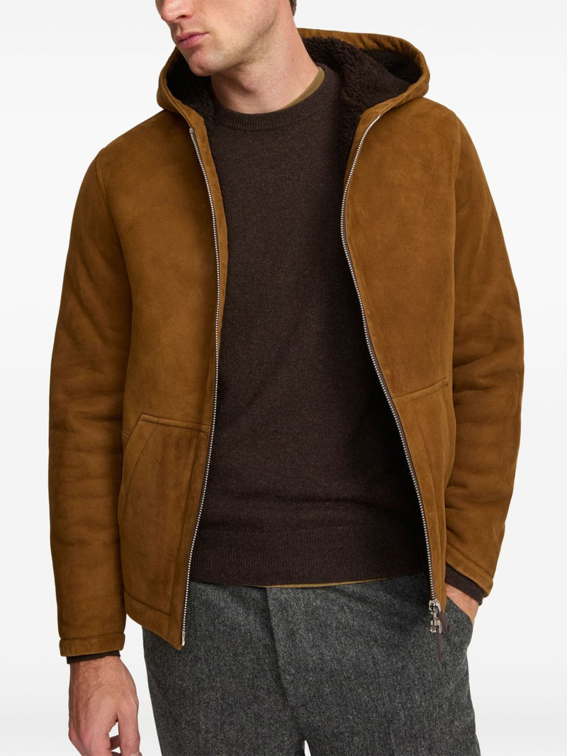 hooded suede shearling jacket 3