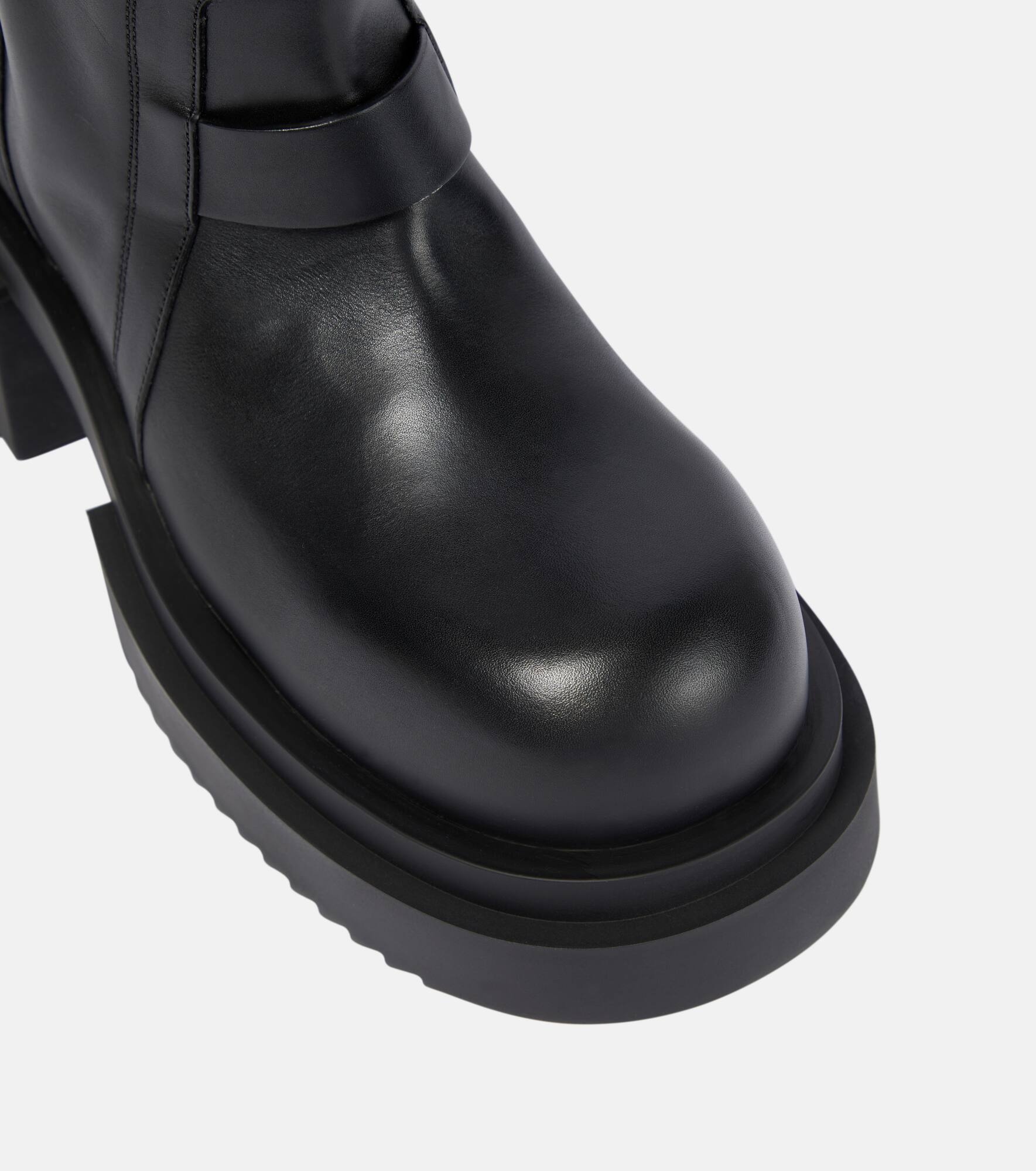 Pull On leather knee-high boots - 6