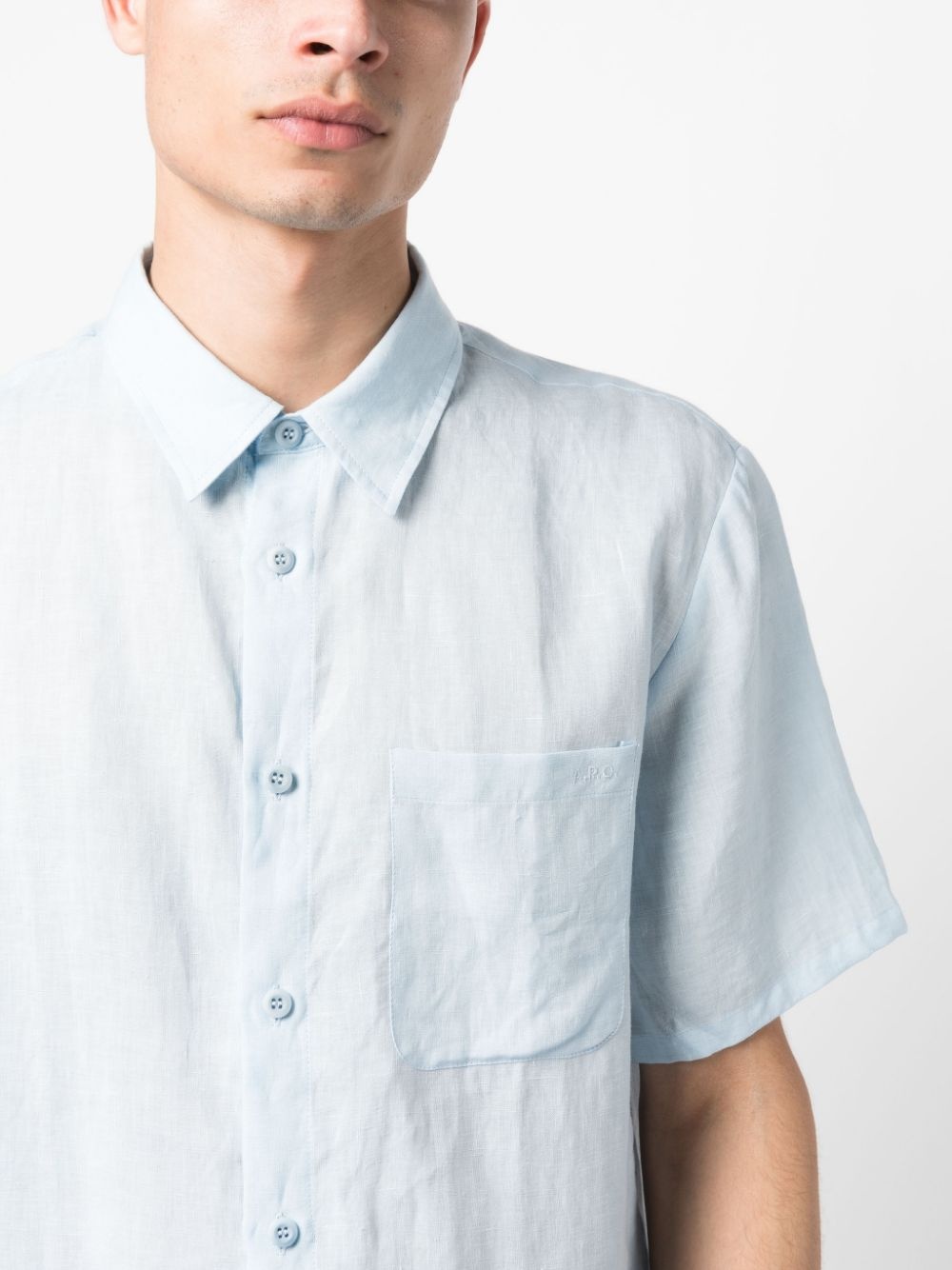 short-sleeve linen shirt - 5