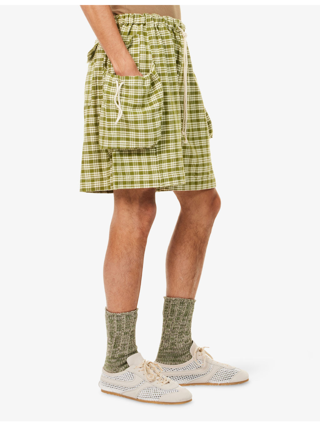 Salt Checked Cotton Shorts - 3