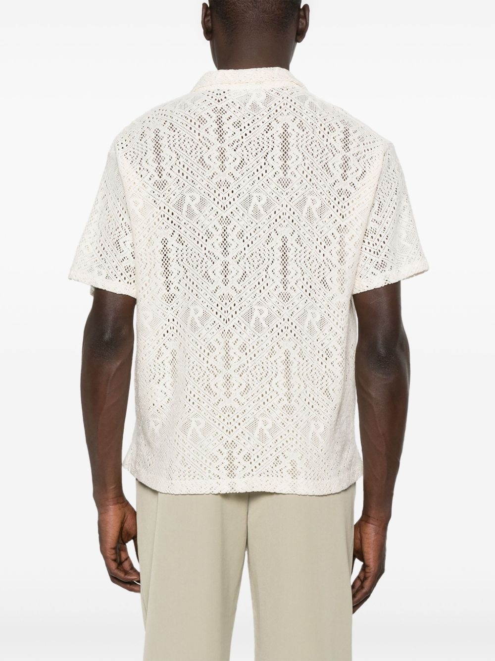 all-over crochet shirt - 3
