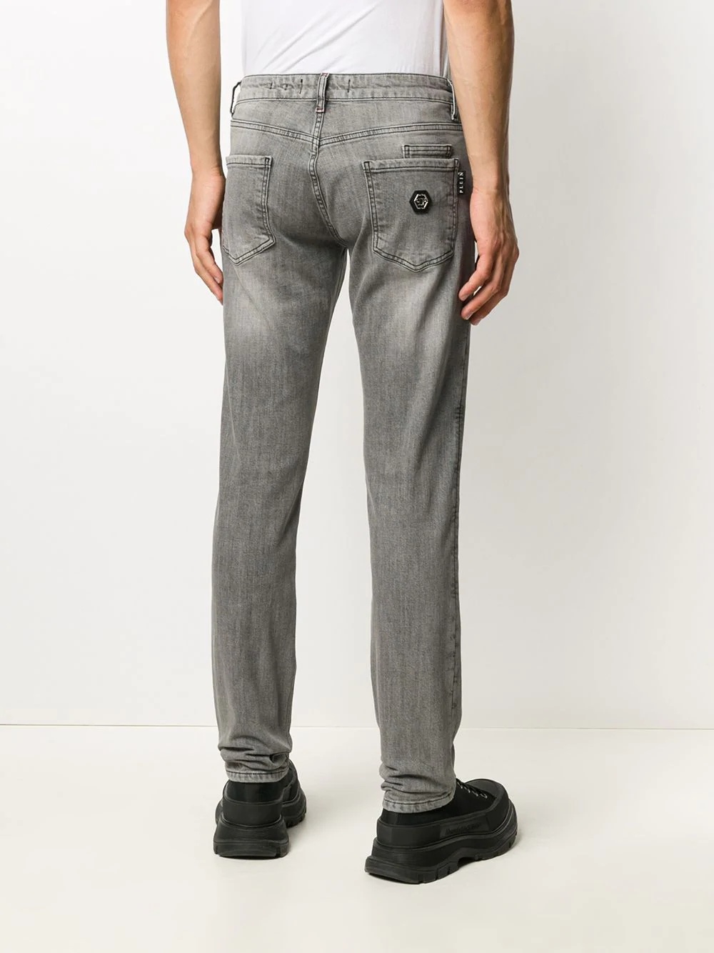 mid-rise slim fit dollar jeans - 4