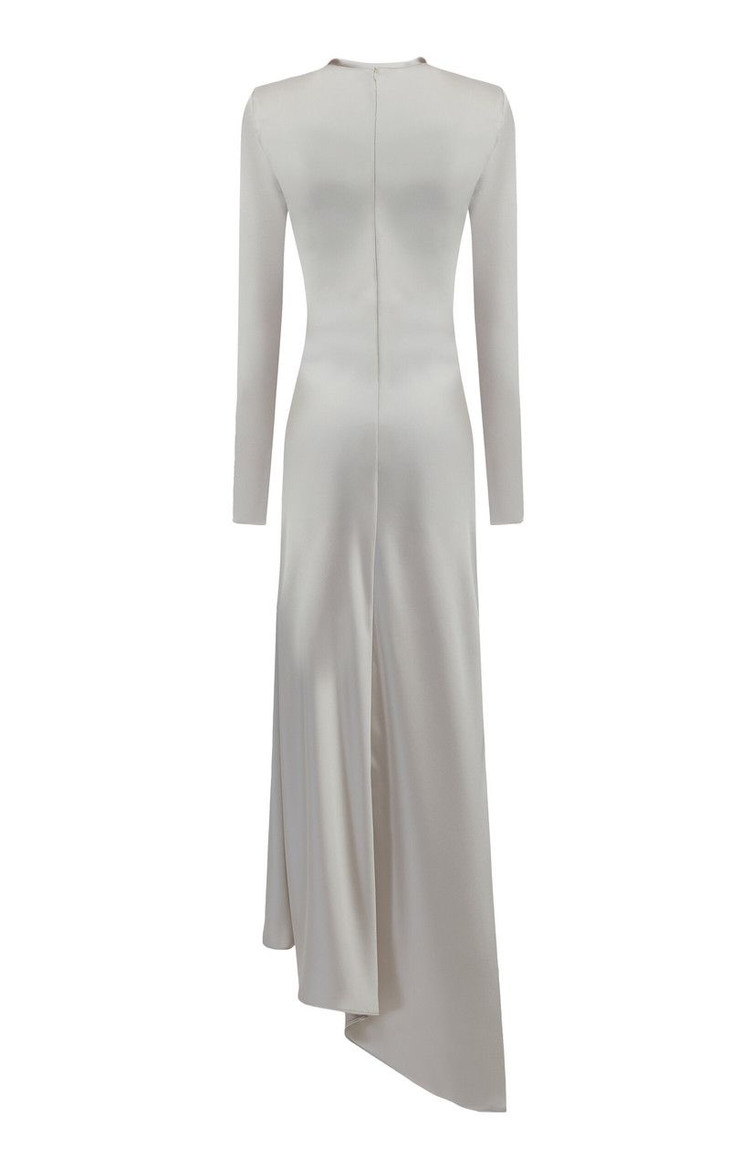 Bianca Asymmetric Satin Maxi Dress ivory 5