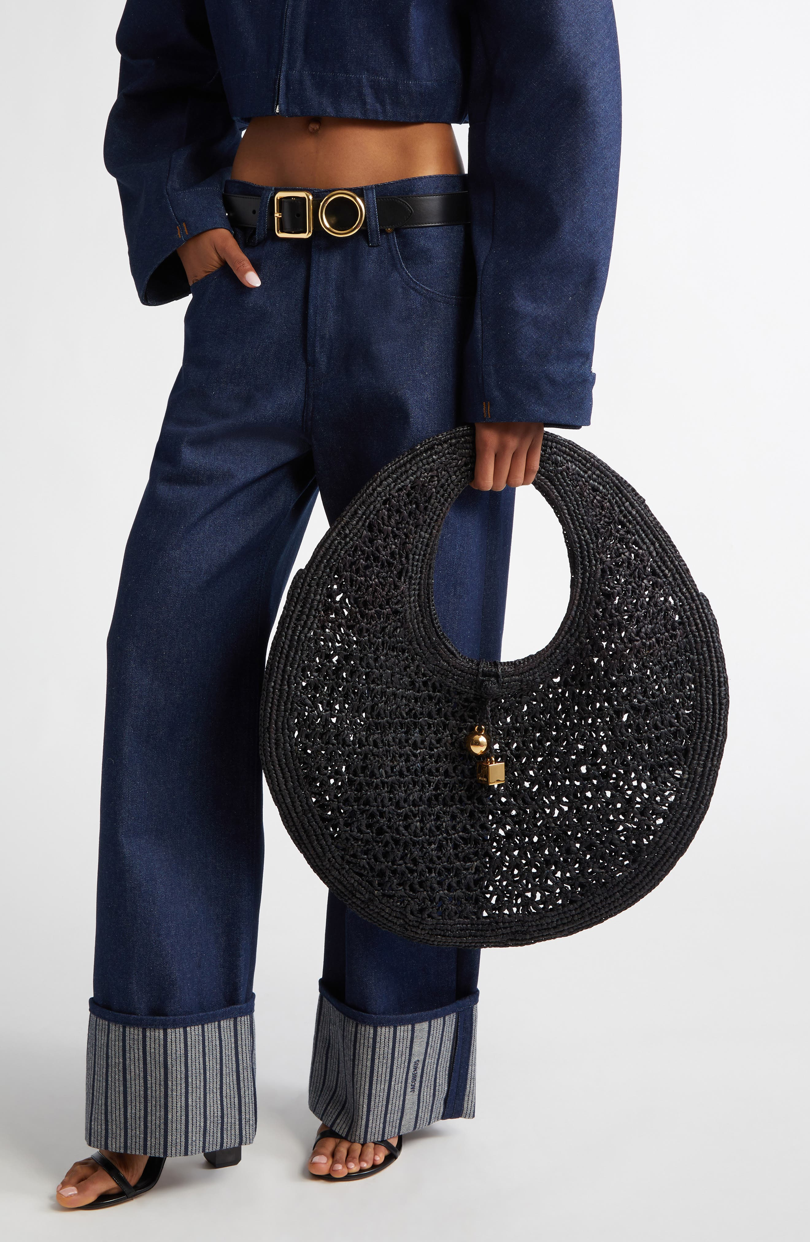 Jacquemus Le Spiaggia Round Bag in Black at Nordstrom - 3