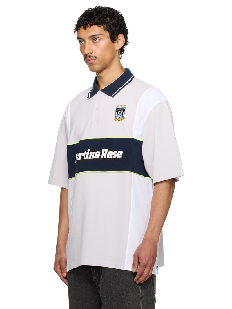 Martine Rose SSENSE Exclusive Gray & Navy Oversized Panelled Polo outlook