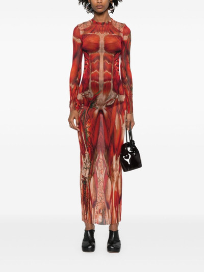 Jean Paul Gaultier ÃcorchÃ©-print tulle maxi dress outlook