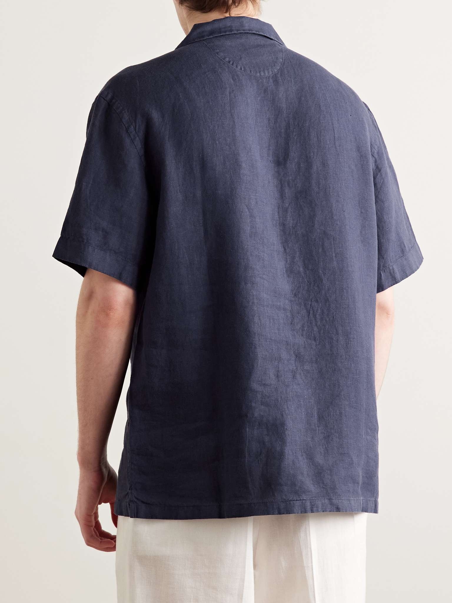Camp-Collar Linen Shirt - 3