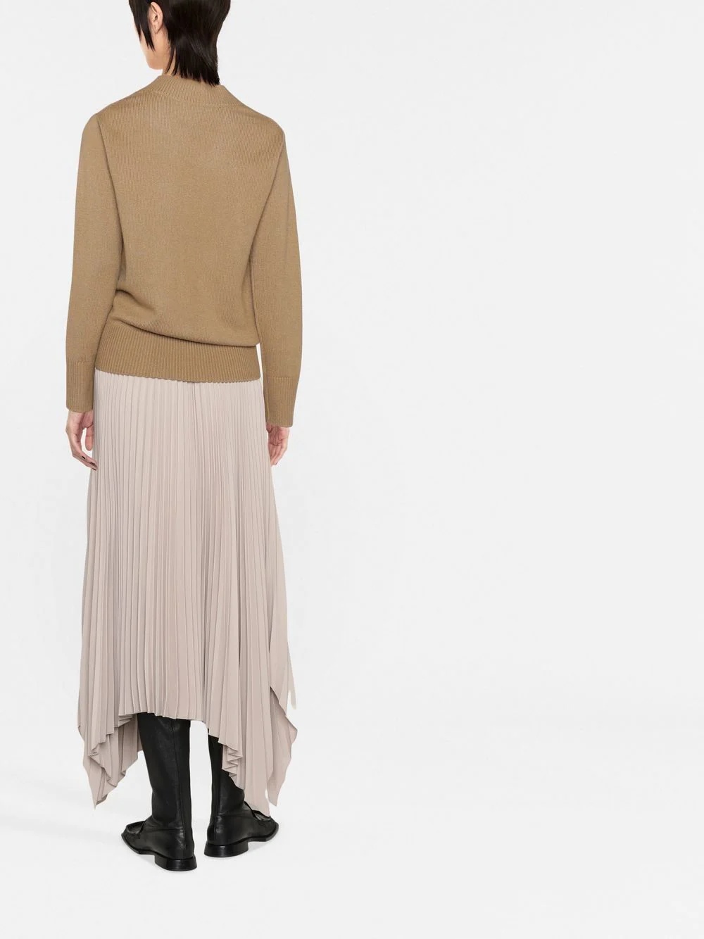 V-neck draped-sleeve jumper - 4