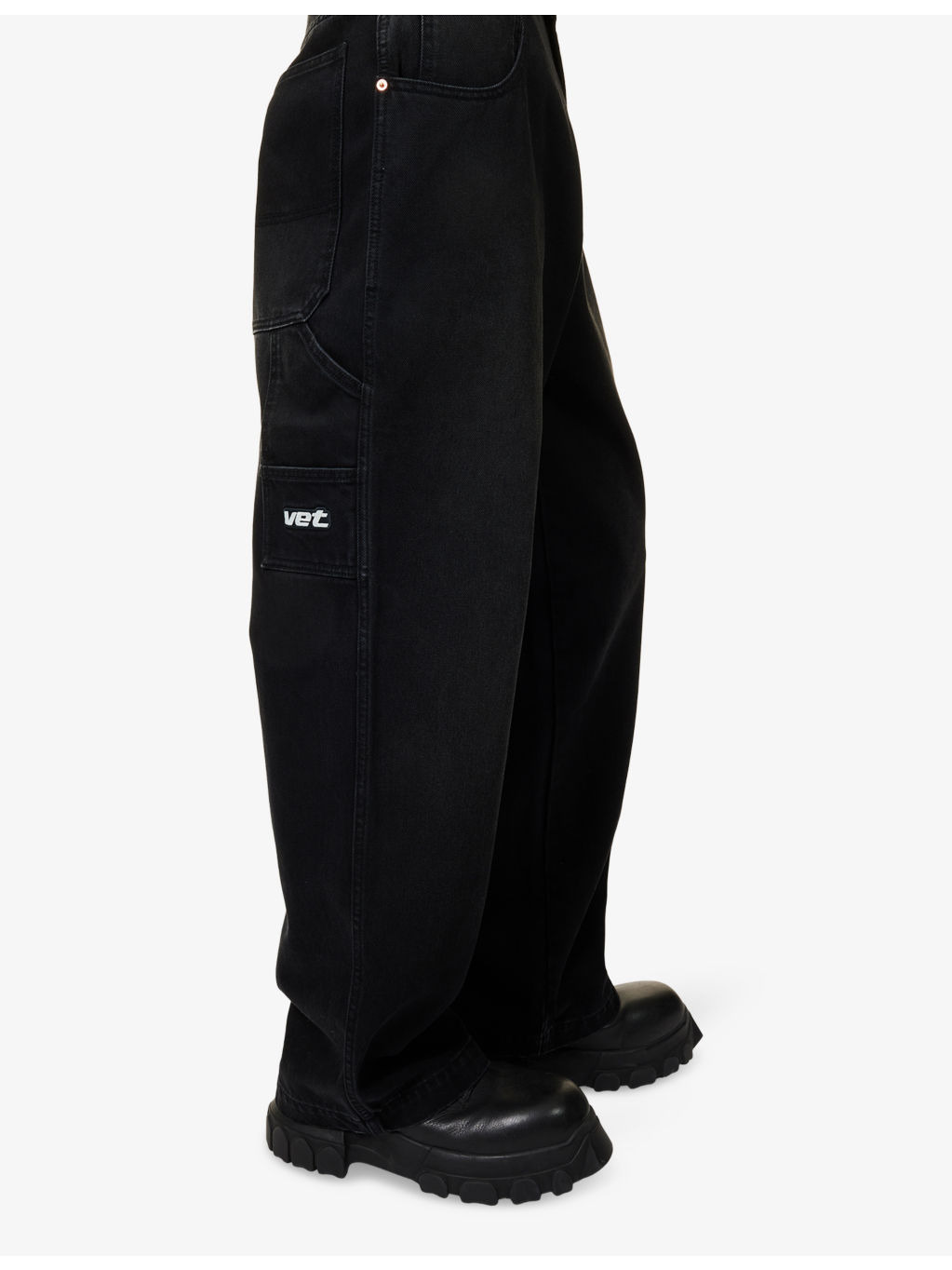 Brand-Patch Wide-Led Denim Jeans - 5