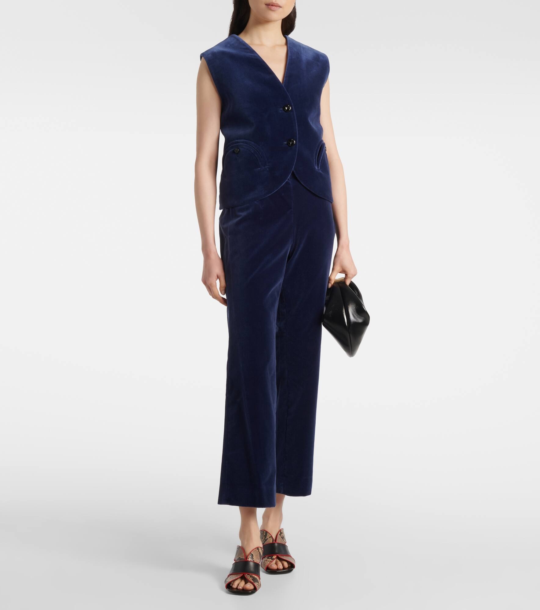 Jealousy Gliss cotton velvet vest - 6