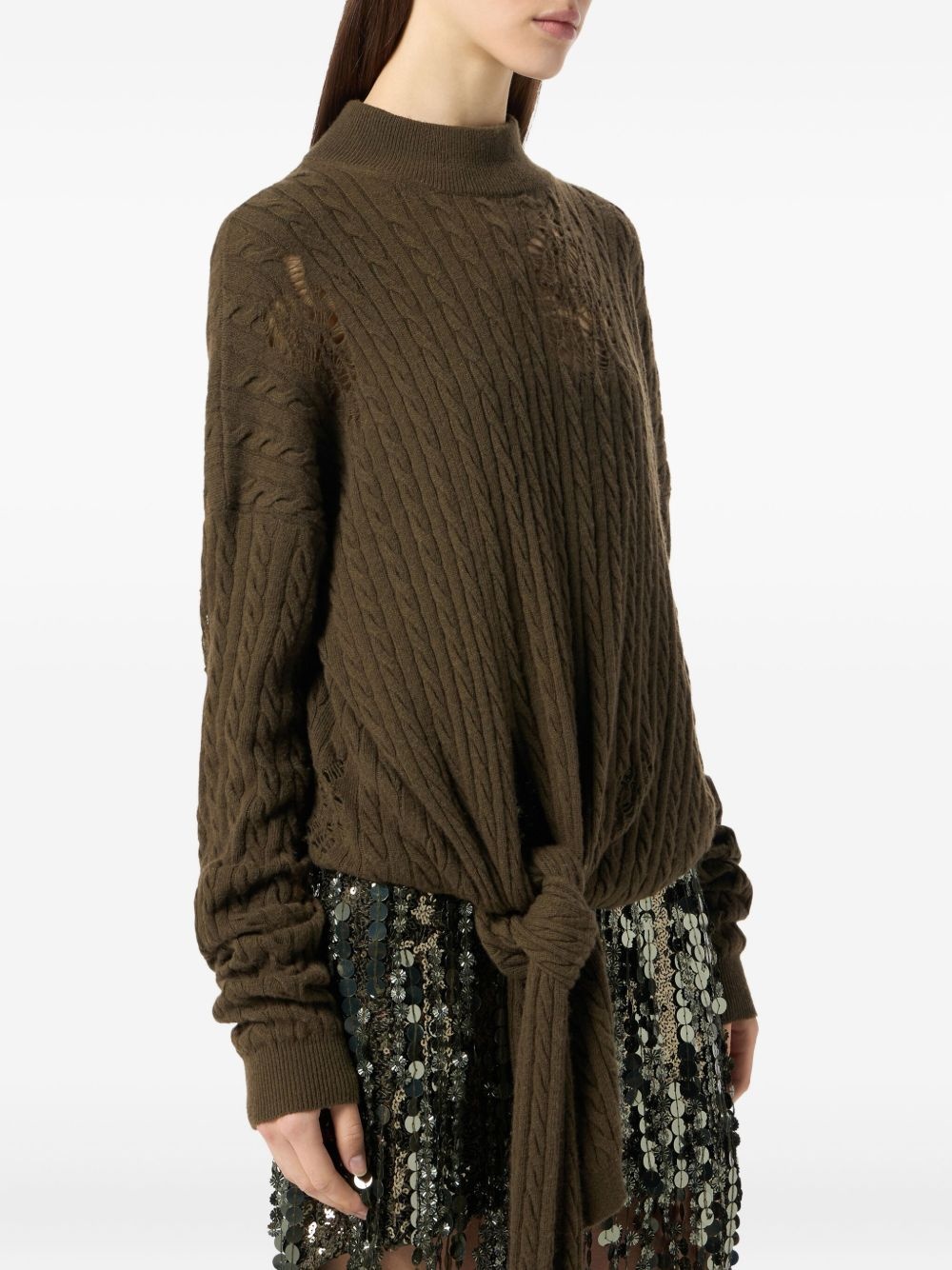 tie-detail sweater - 4