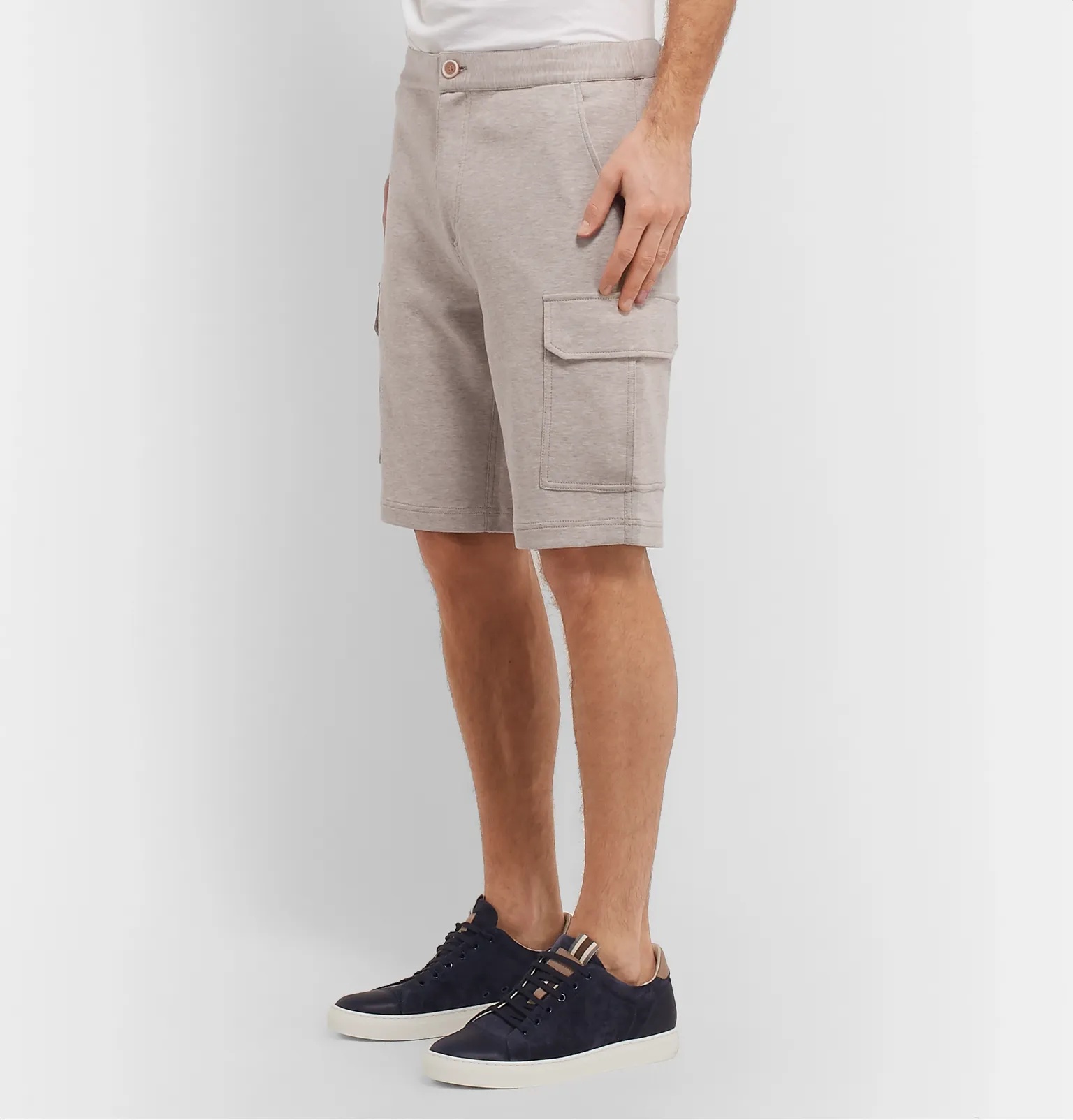 Mélange Cotton-Blend Jersey Cargo Shorts - 7