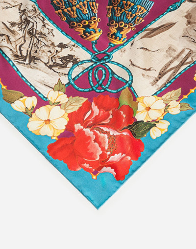 Dolce & Gabbana Twill silk foulard with Silk road print: 90 x 90cm- 35 x 35 inches outlook