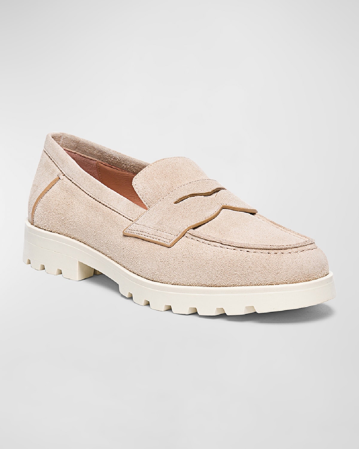 Sporty Suede Penny Loafers - 2