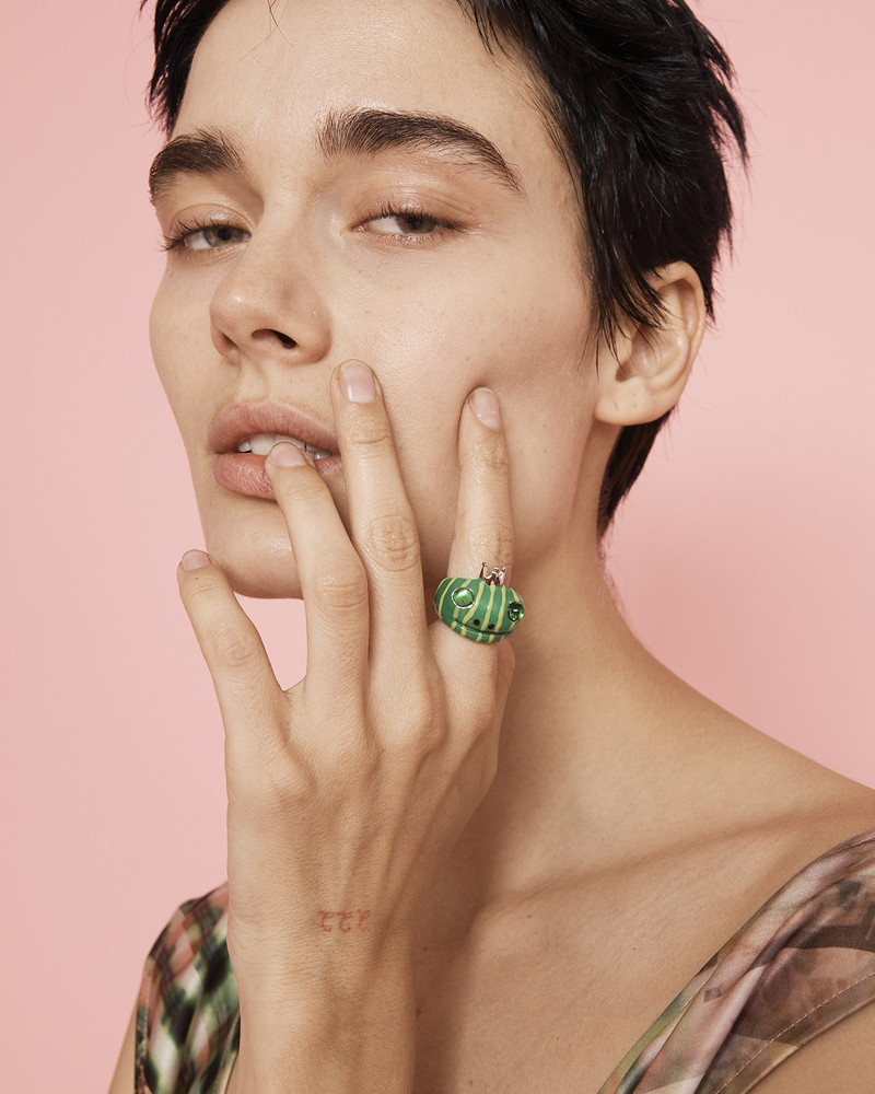 Collina Strada FOREST STRIPE FROG PRINCE RING outlook