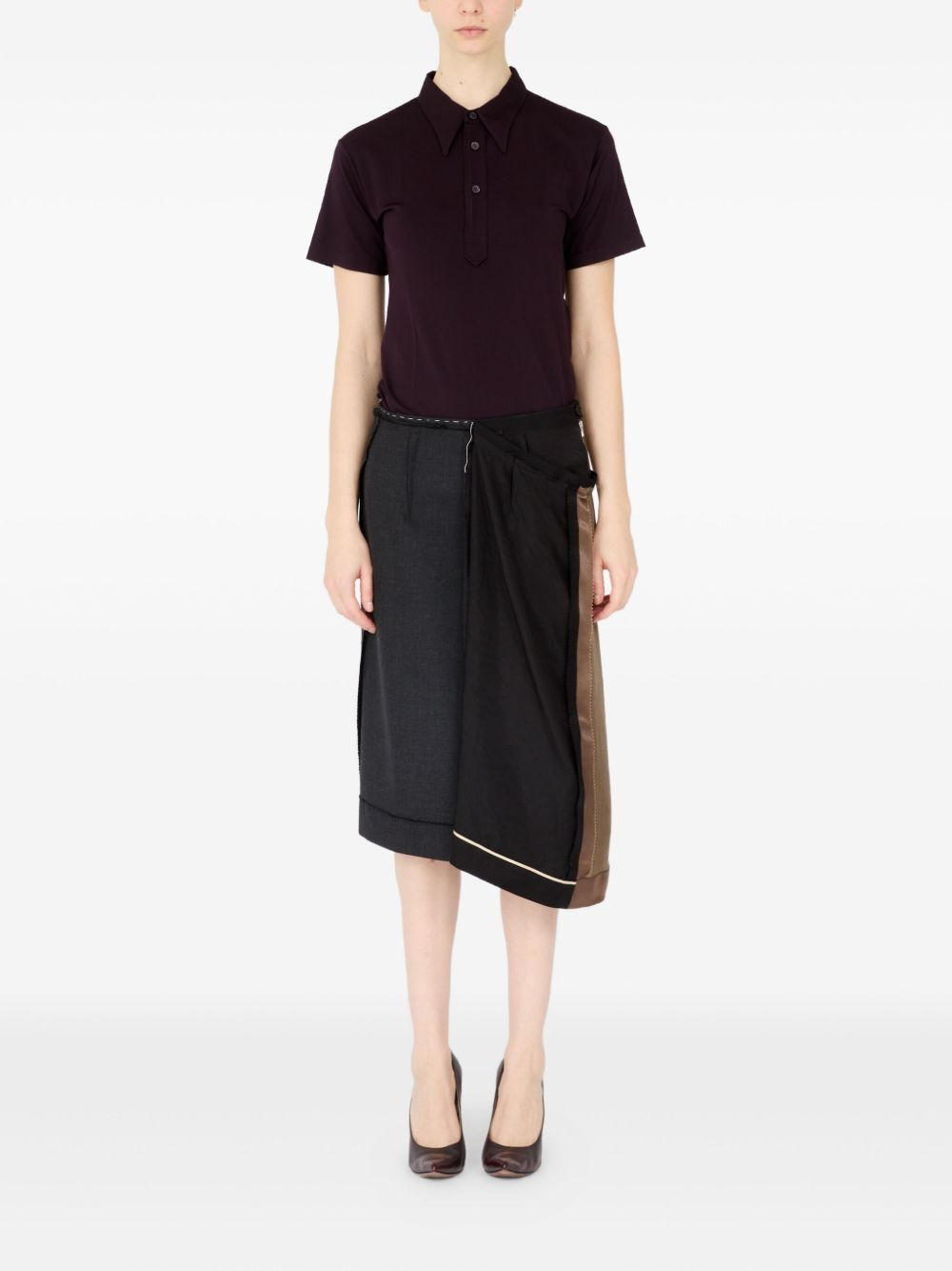 asymmetrical panelled skirt - 2