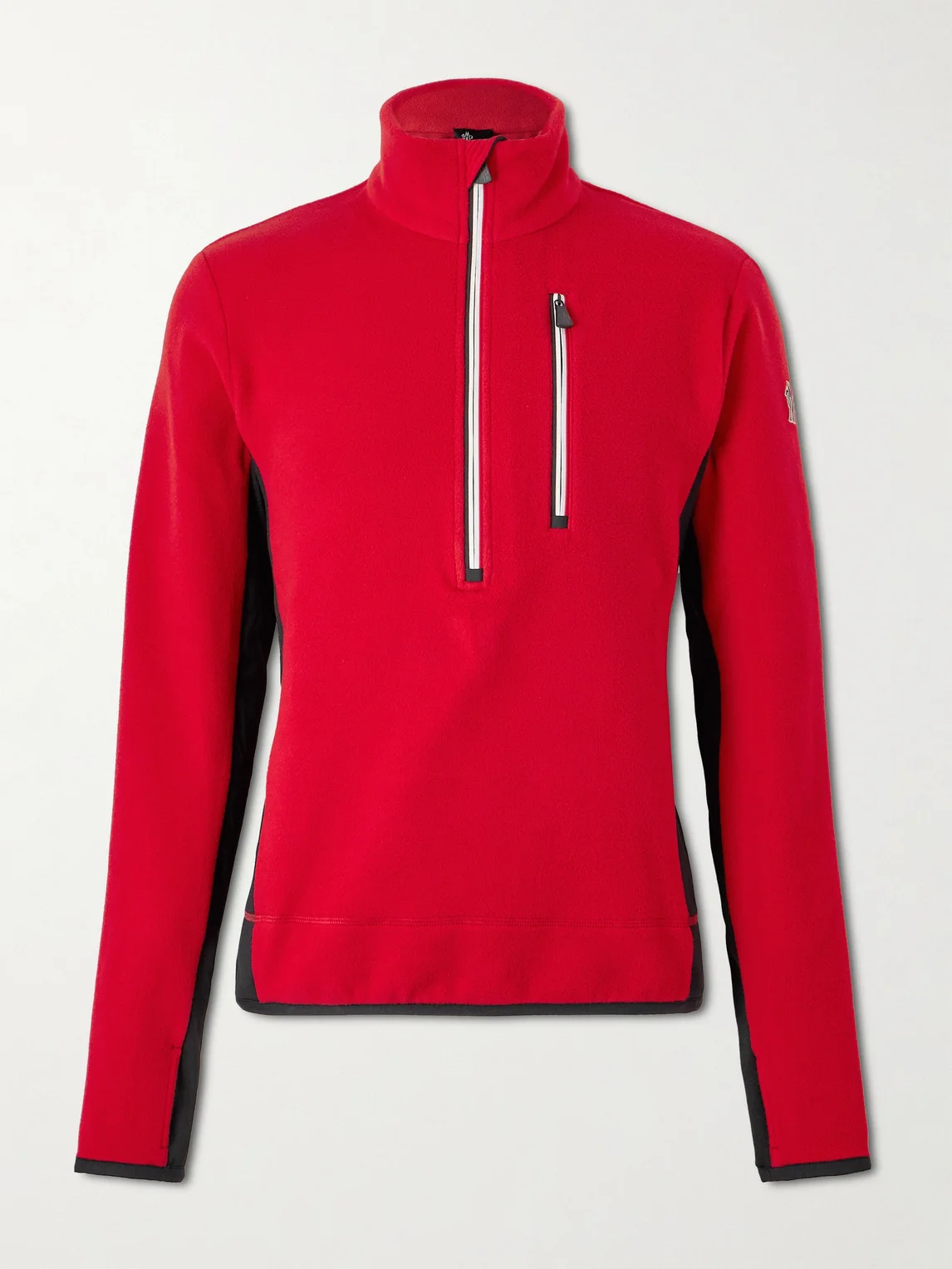 Jersey-Trimmed Fleece Half-Zip Ski Base Layer - 1