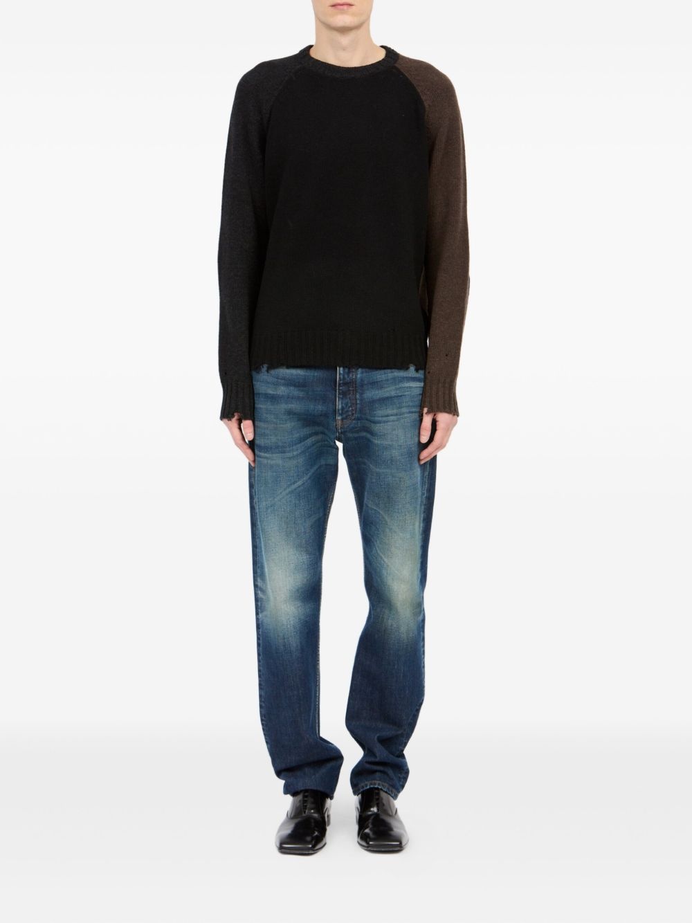 distressed-hem jumper - 2