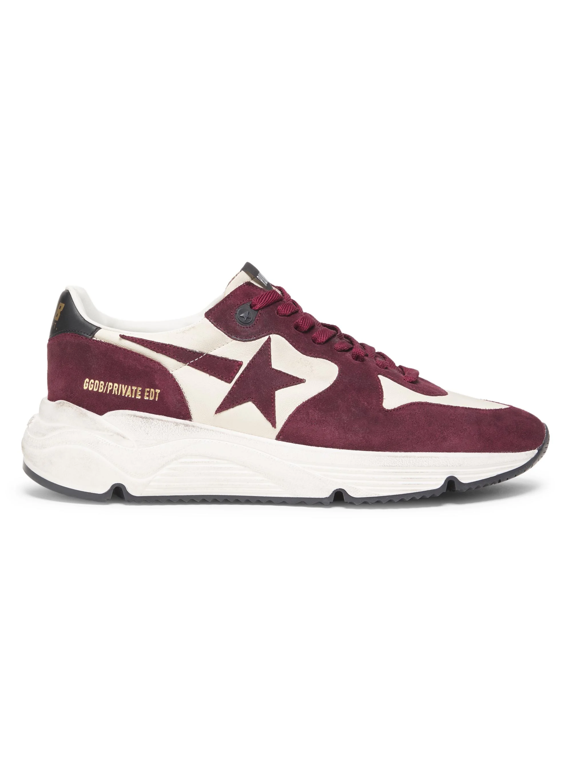 Unisex Running Sole Low-Top Sneakers - White Burgundy Black - 1