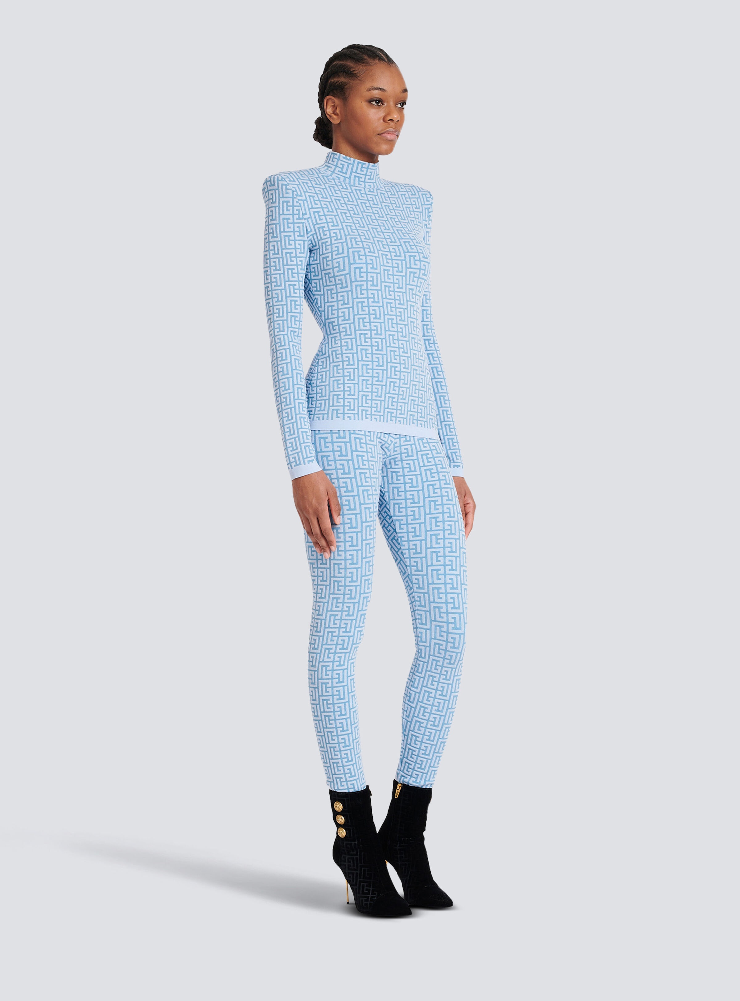 Knit sweater with Balmain monogram - 5