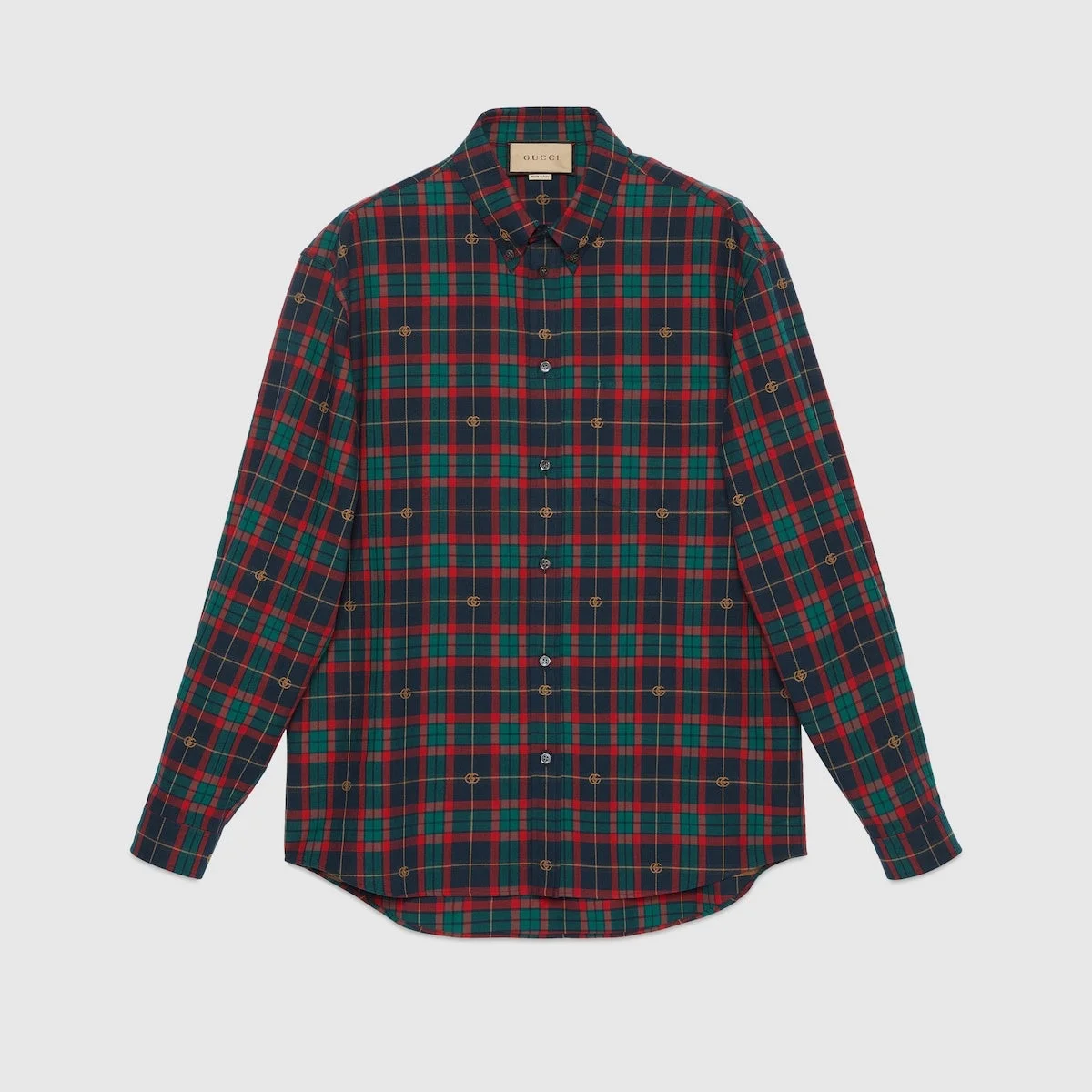 Gucci Men Red/Blue Checked Button-Down Shirt In Cotton - 1
