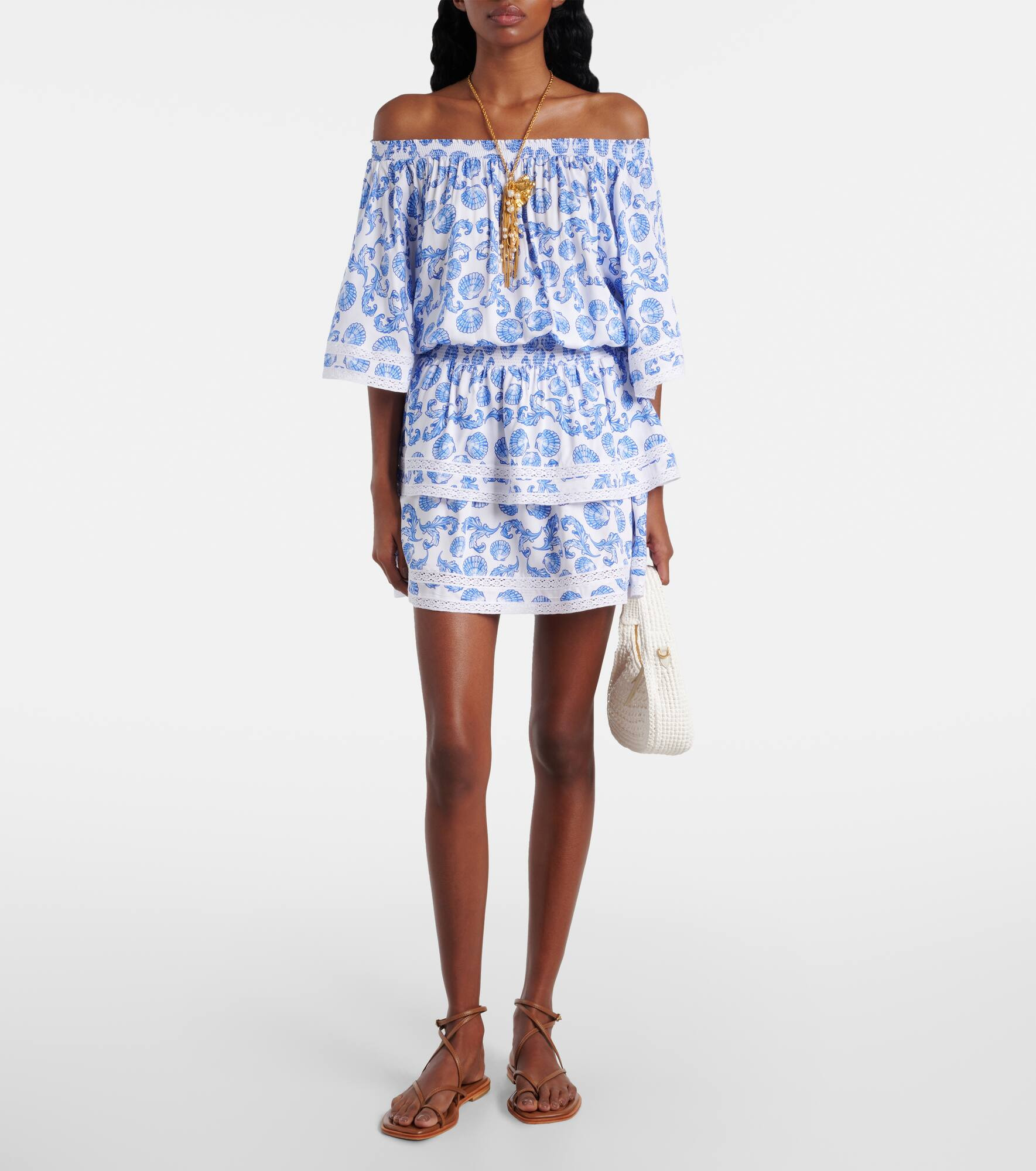 Micha printed tiered minidress - 2