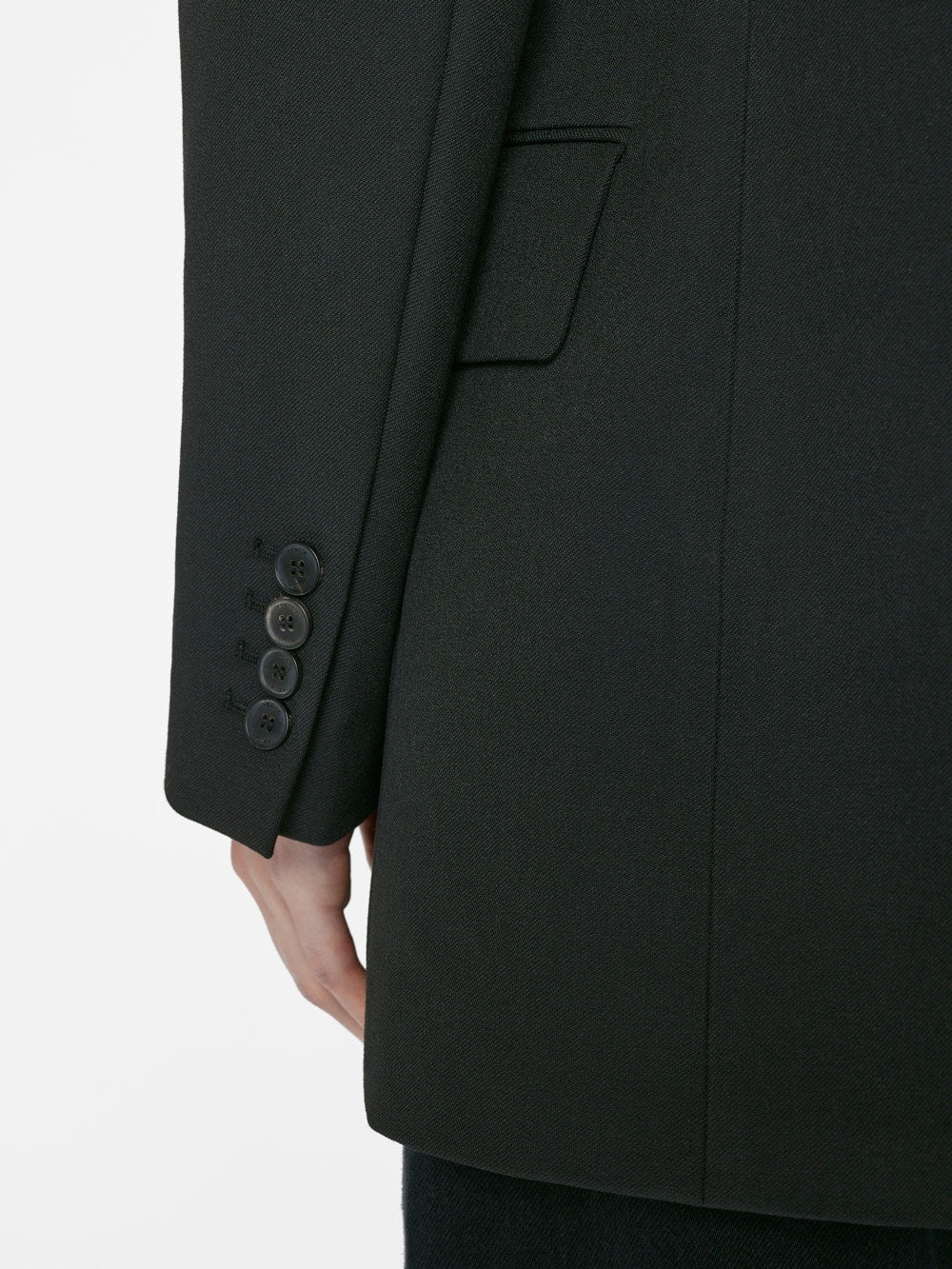 Double Breasted Slim Blazer in Noir - 6