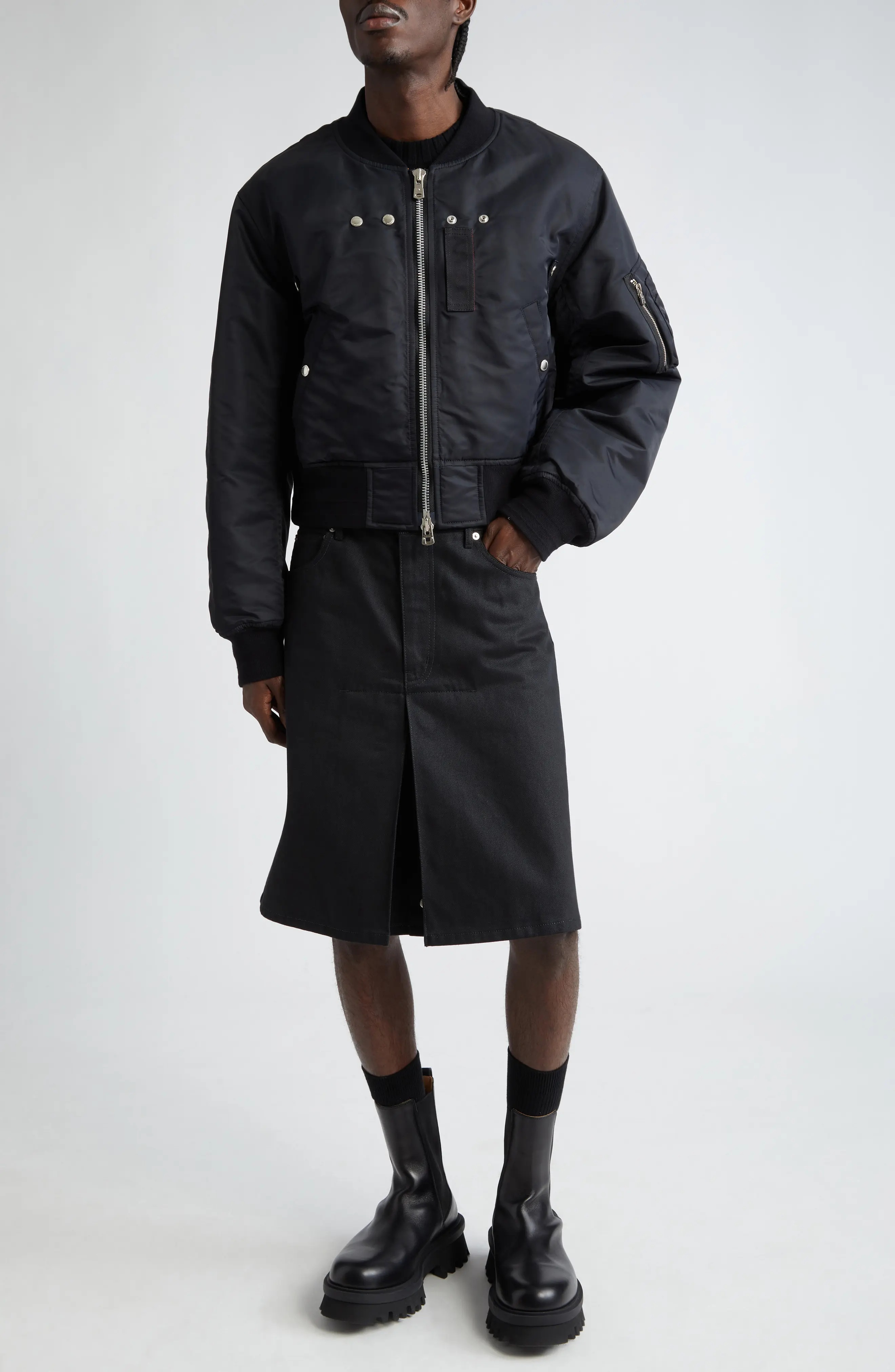 Convertible Nylon Bomber Jacket - 2