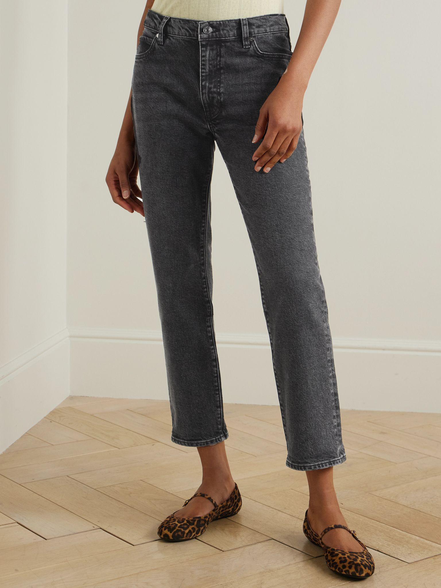 The Borrowed mid-rise straight-leg jeans Black - 3